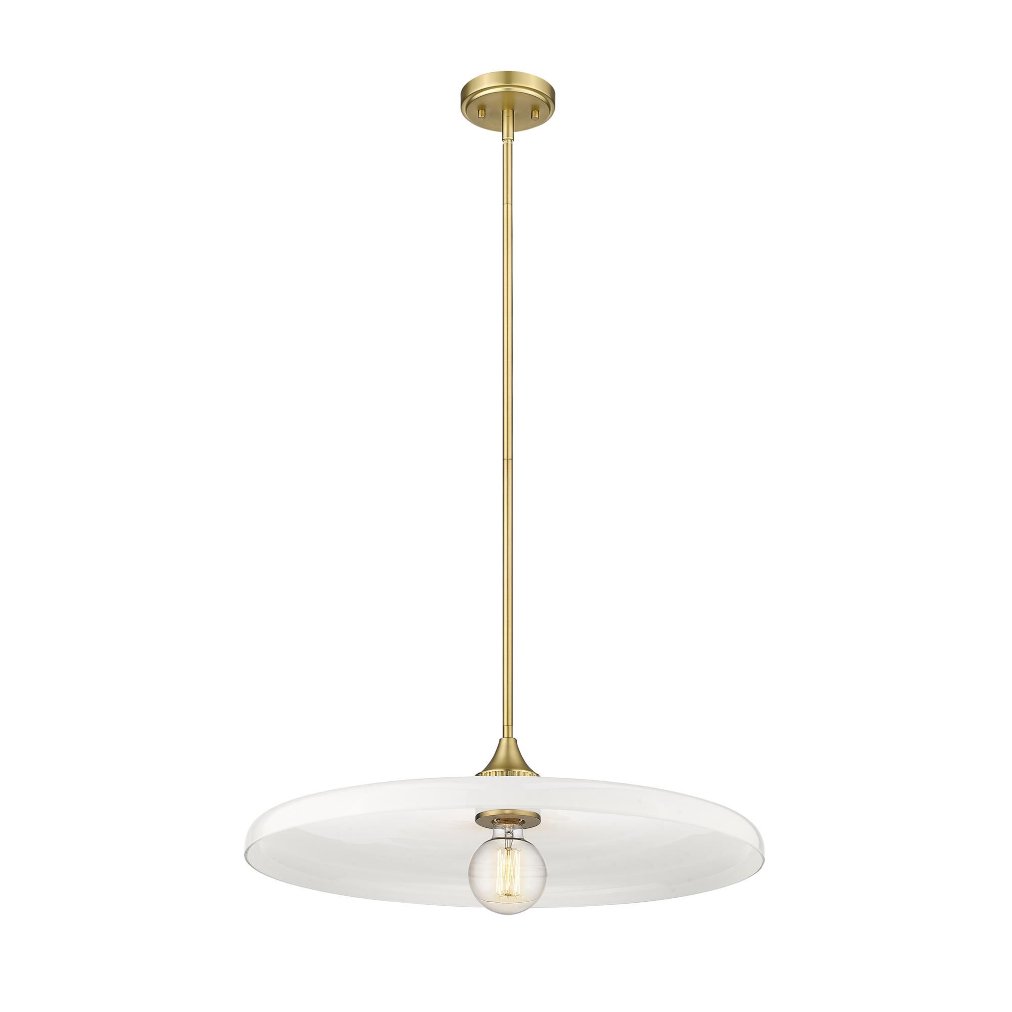 Shown in Olde Brass finish and Opal glass