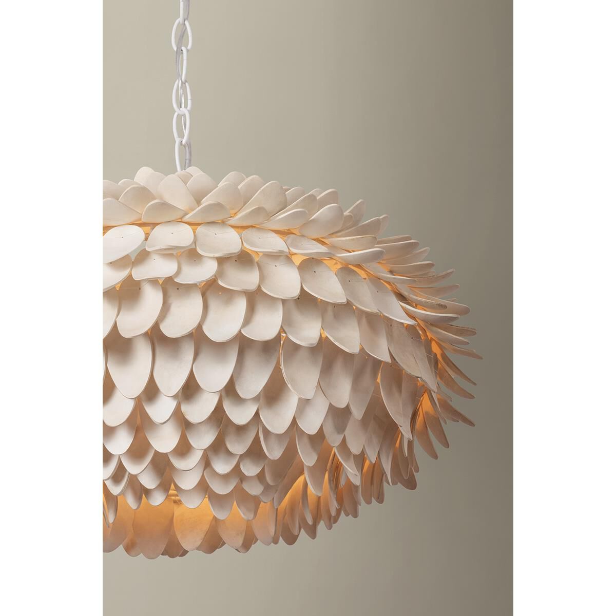 Shown in White Plaster finish and Coco Shell shade