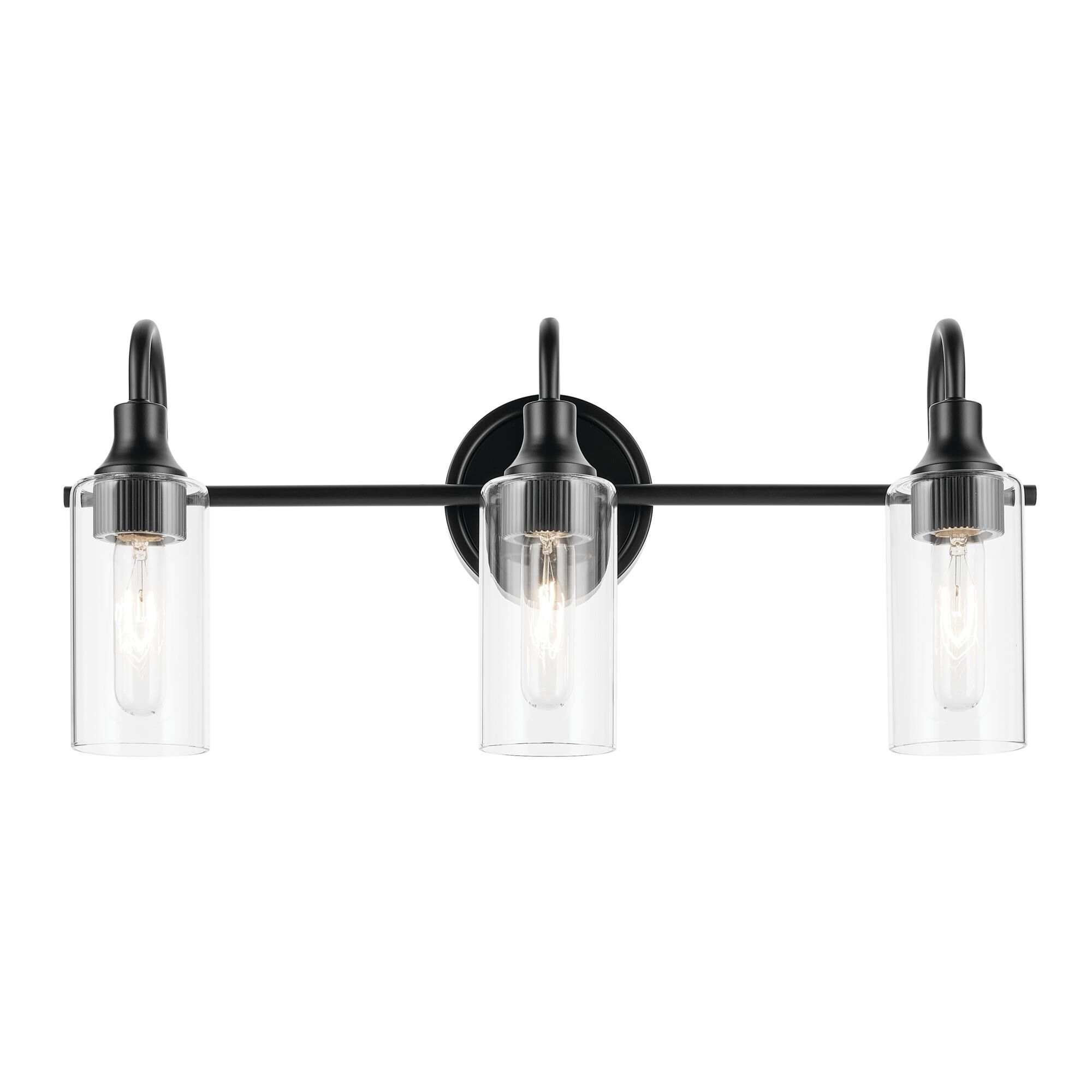 Shown in Black finish and Clear glass