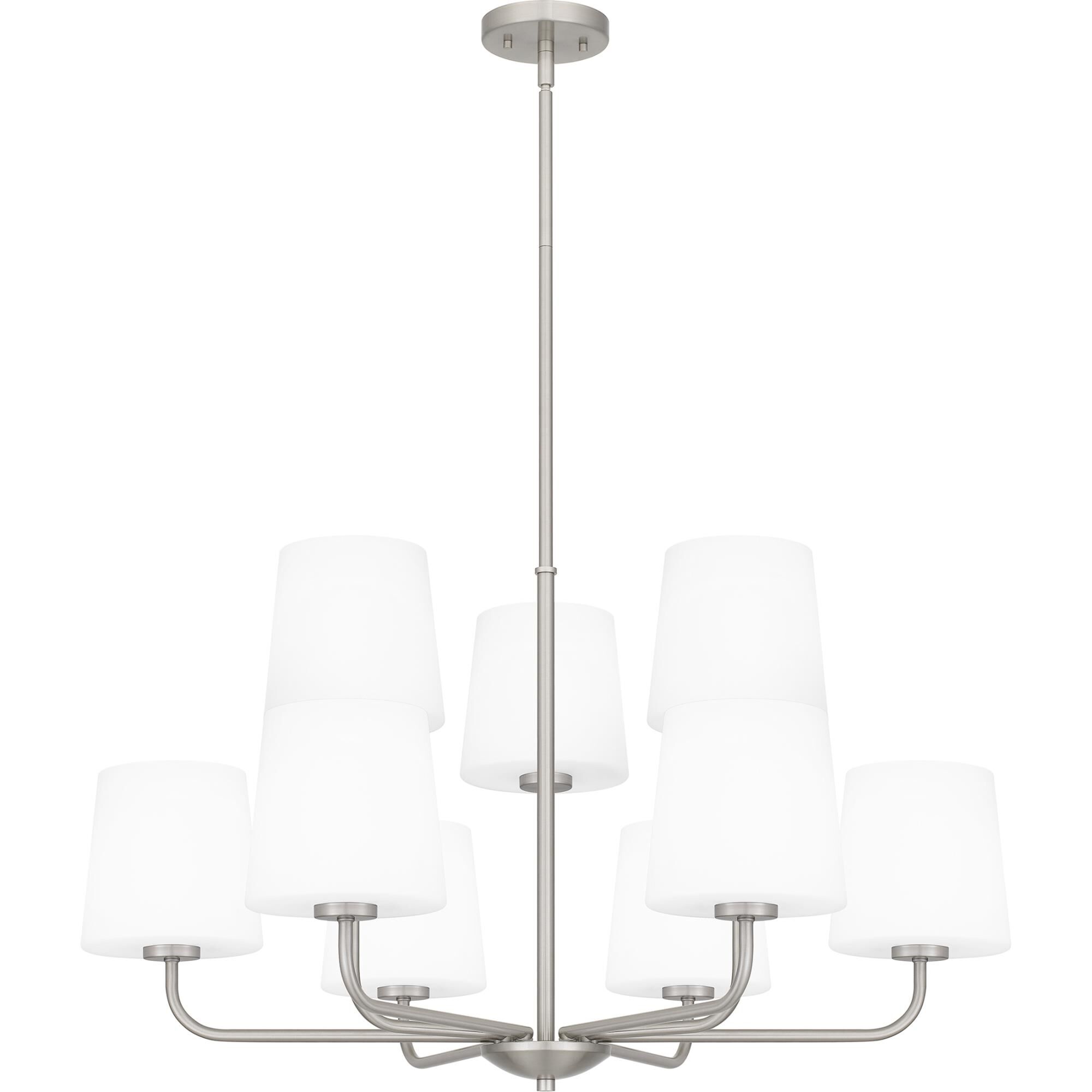 Shown in Brushed Nickel finish and Opal Etched Glass shade
