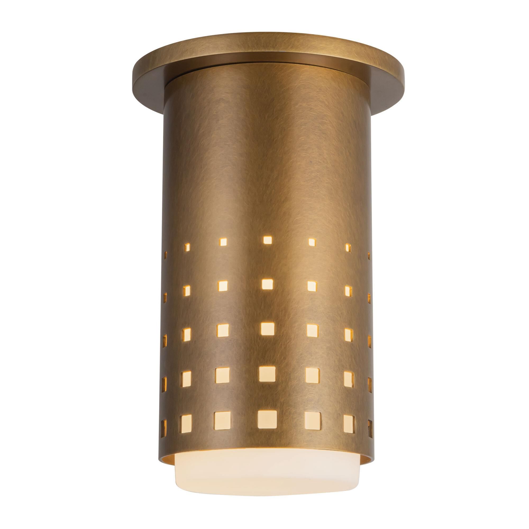 Shown in Vintage Brass finish and Clear Exterior Opal Interior glass