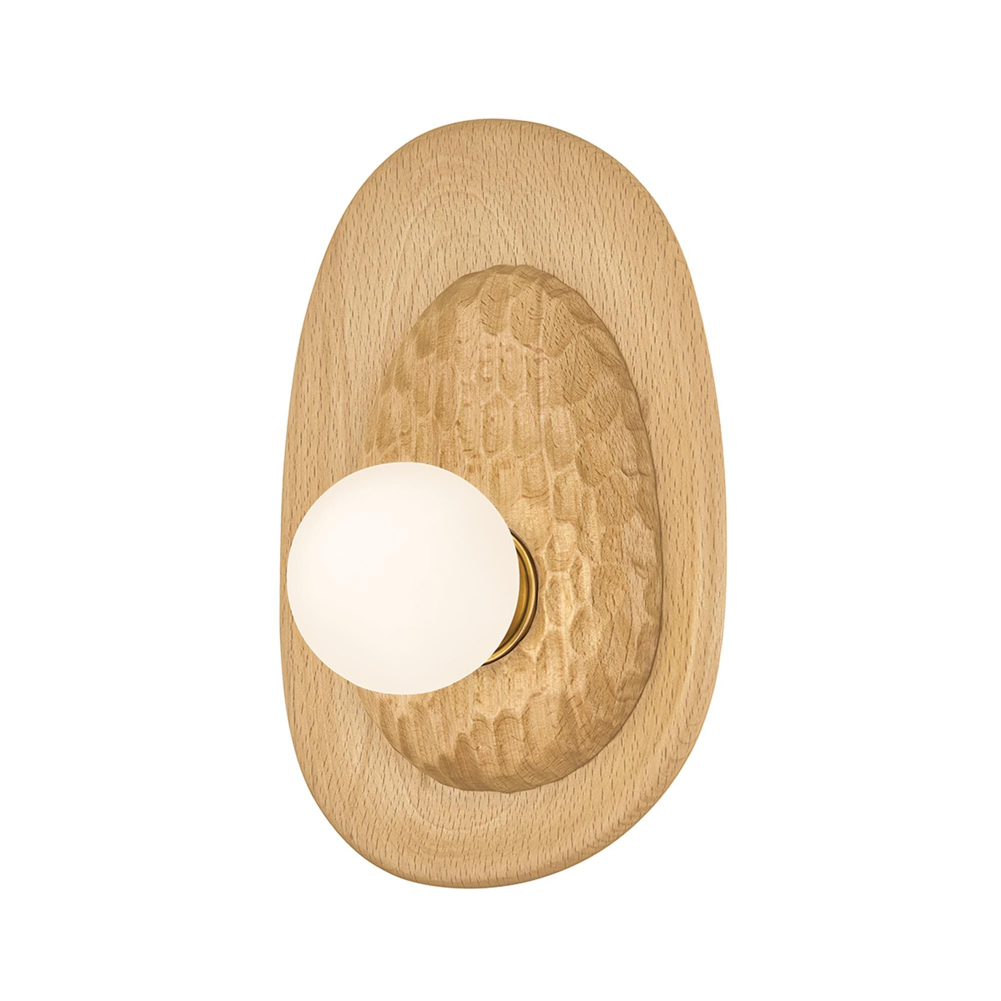 Shown in Aged Brass finish and Tree Derived shade