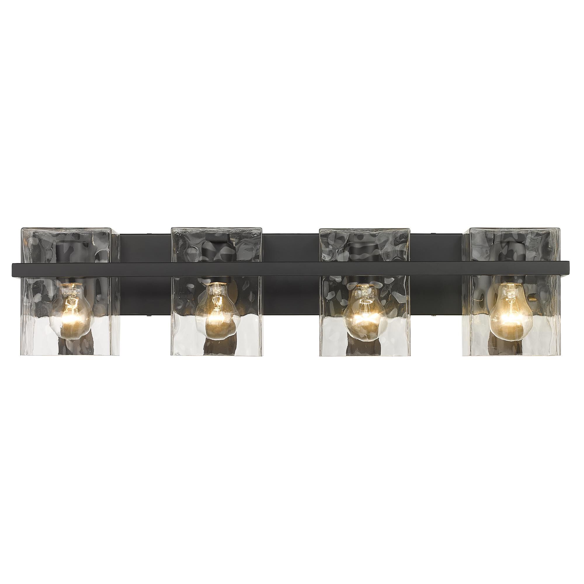 Shown in Matte Black finish and Glass shade