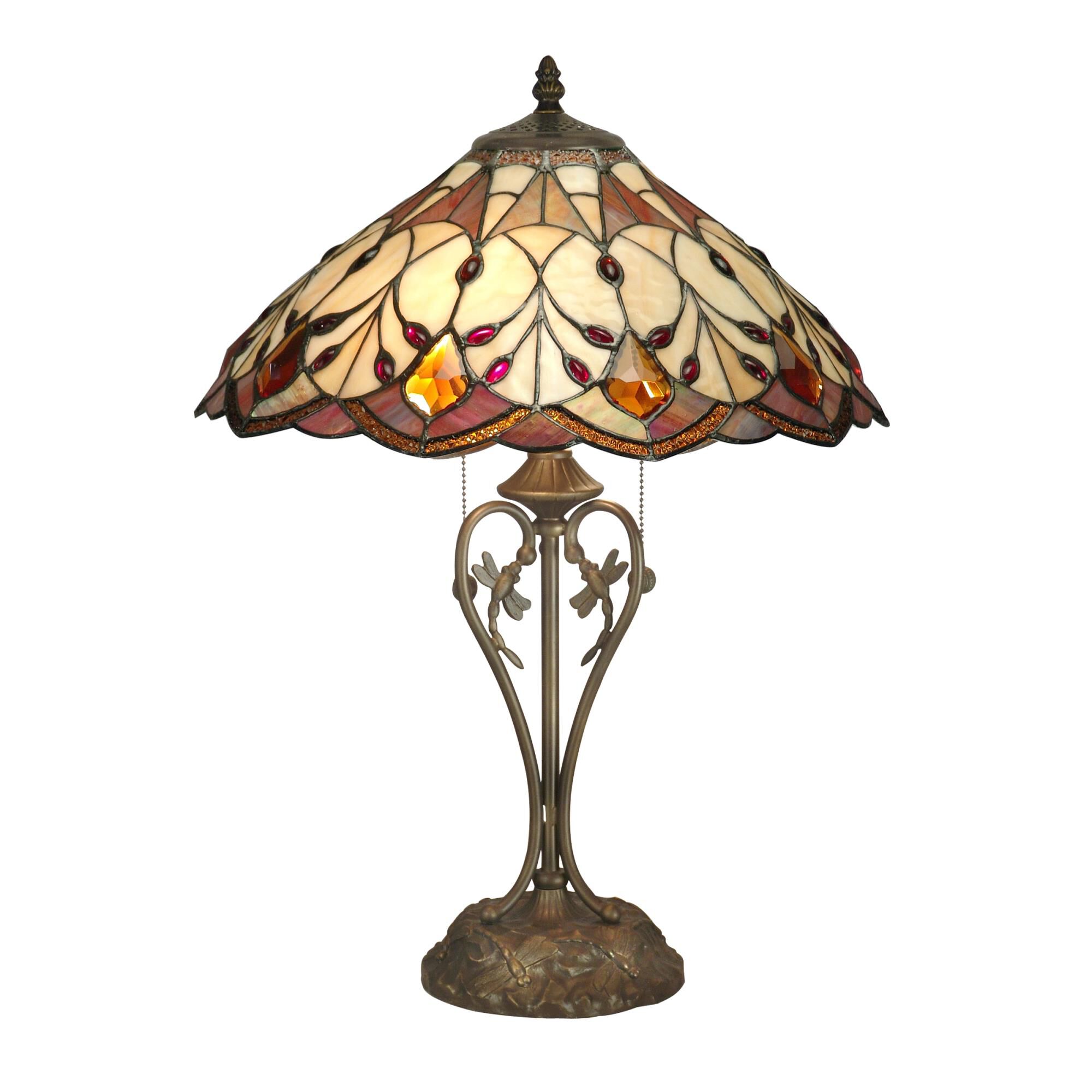 Shown in Antique Brass finish and Art Glass shade