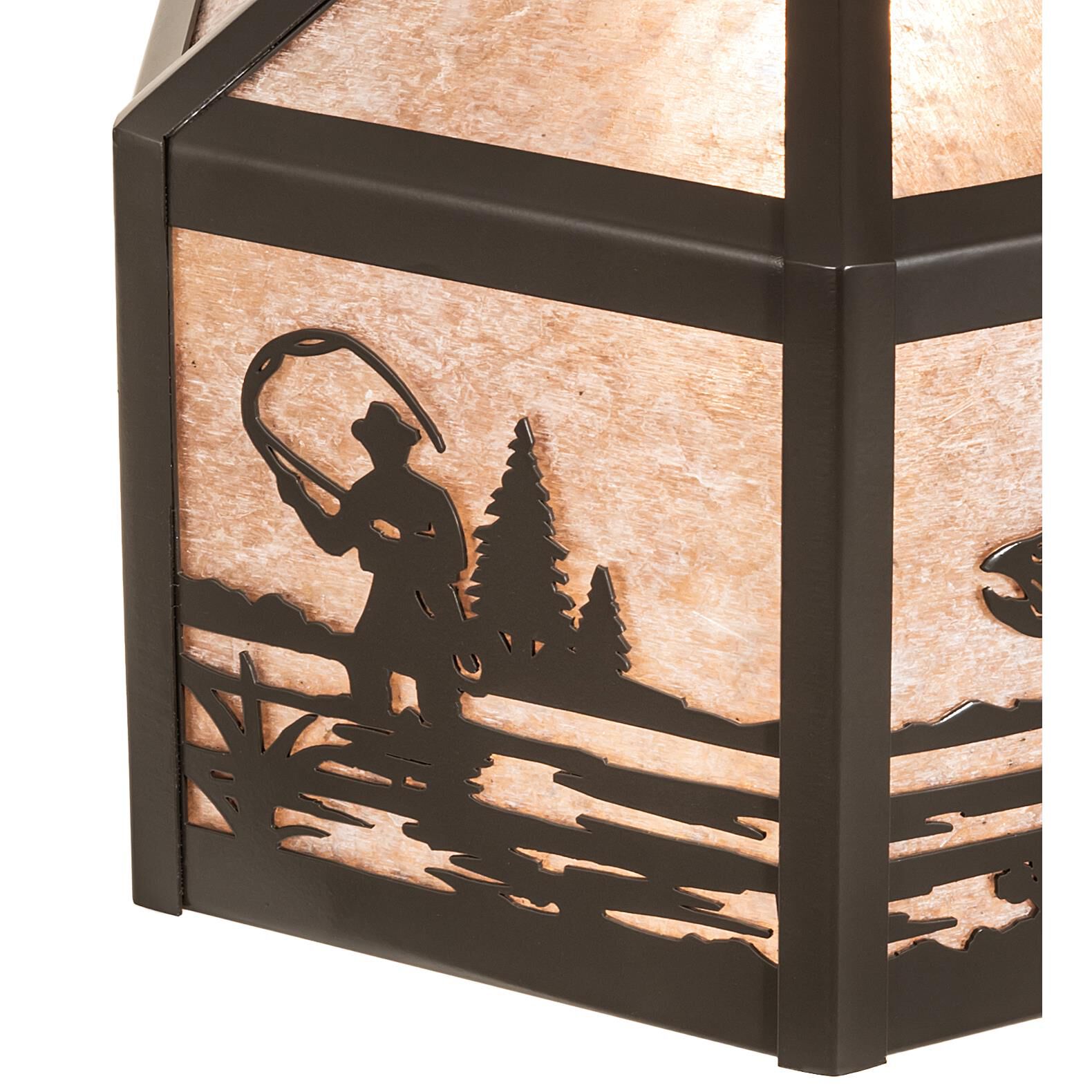 Shown in Rust Finish finish and Silver Mica glass