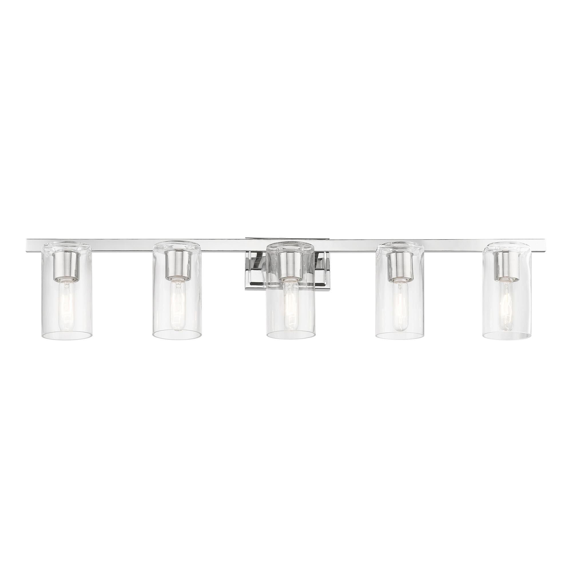 Shown in Polished Chrome finish and Clear glass