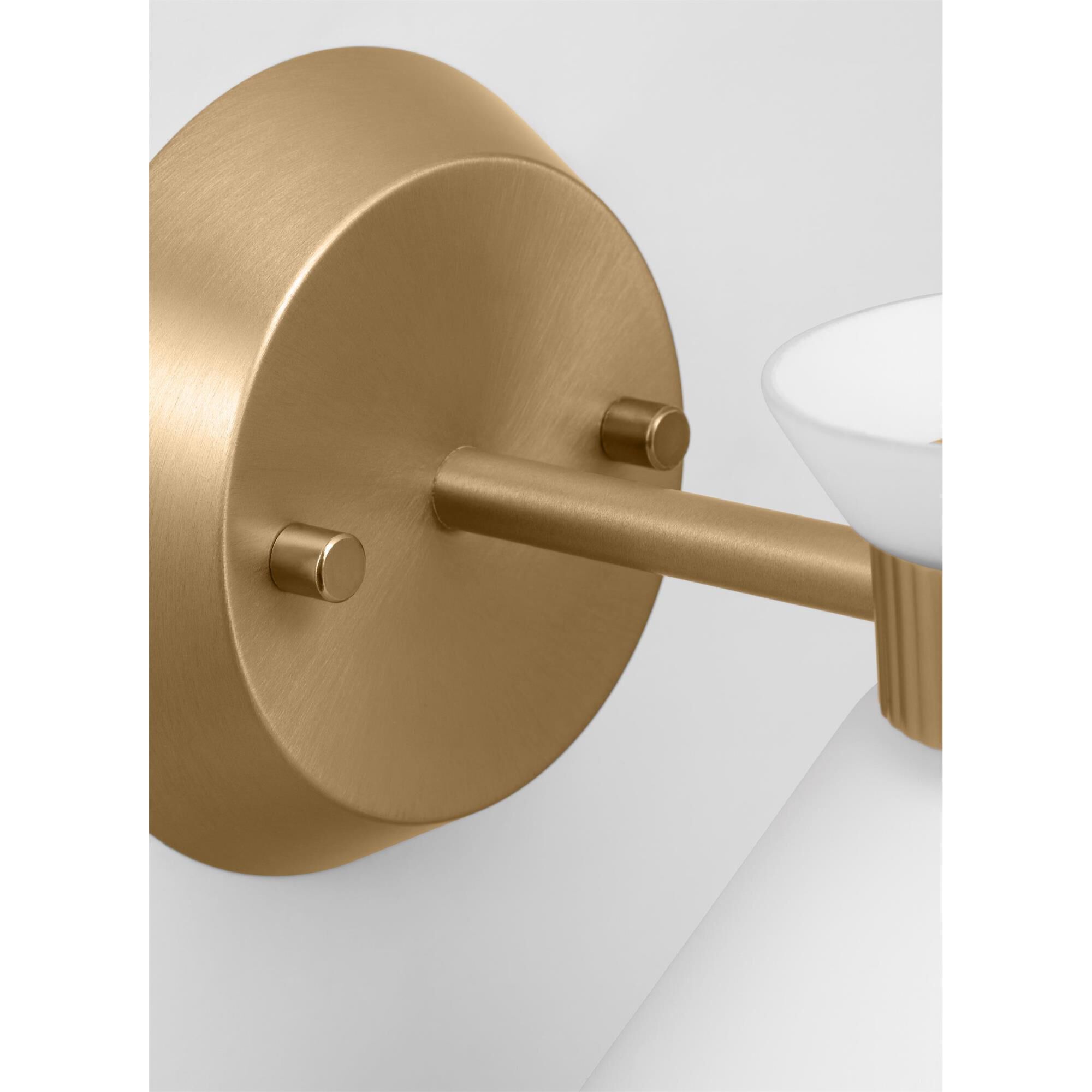 Shown in Satin Brass finish and Etched White glass