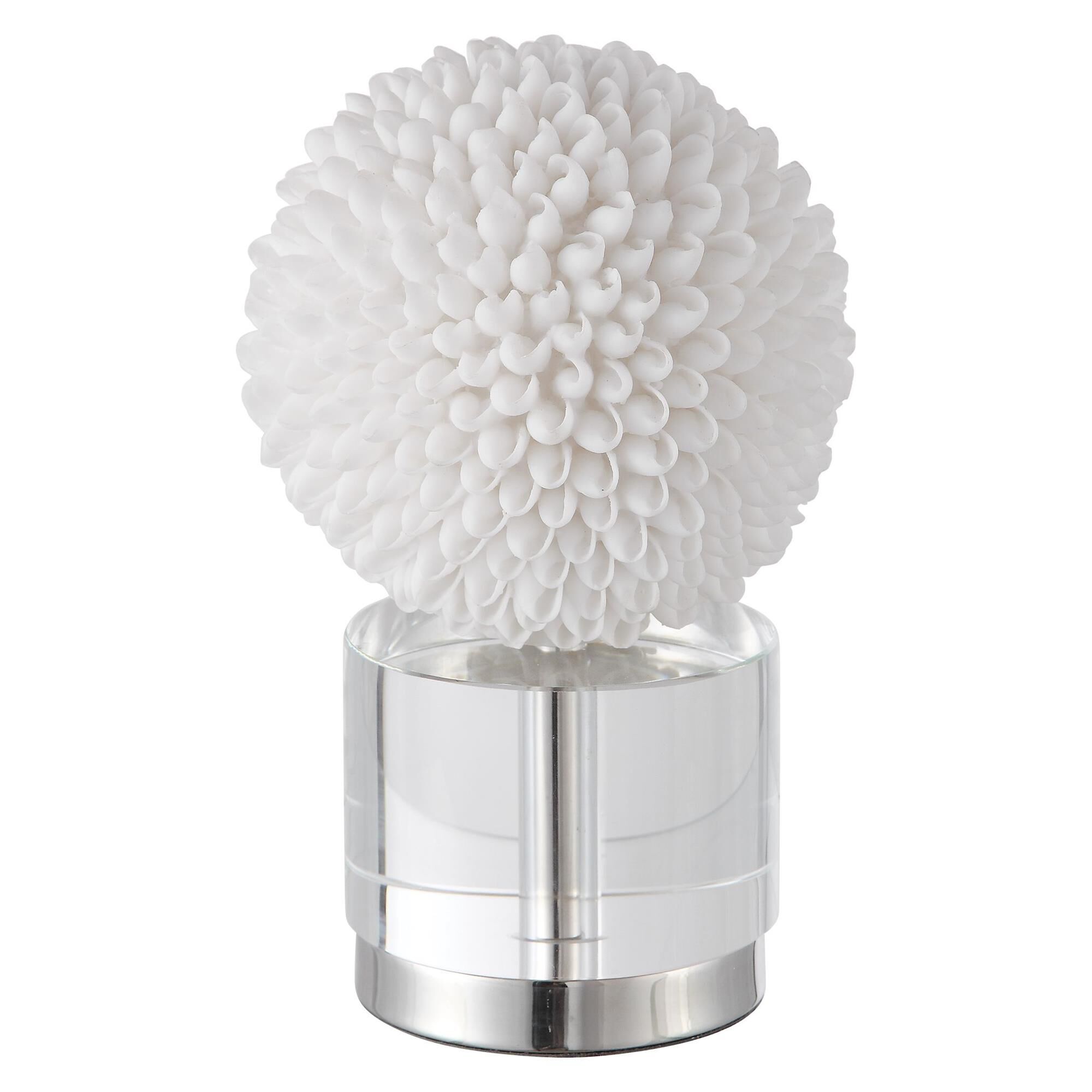 Shown in This Decorative Sphere Is Handcrafted With Faux Sea Shells, Accented With Polished Nickel Plated Acc finish