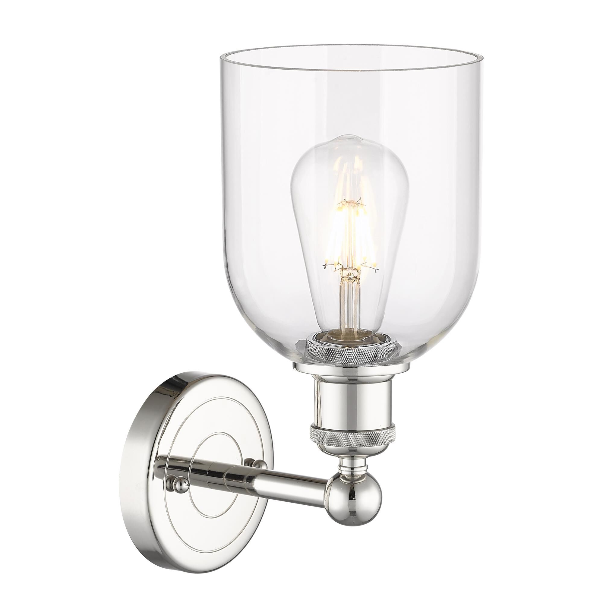 Shown in Polished Nickel finish and Clear glass