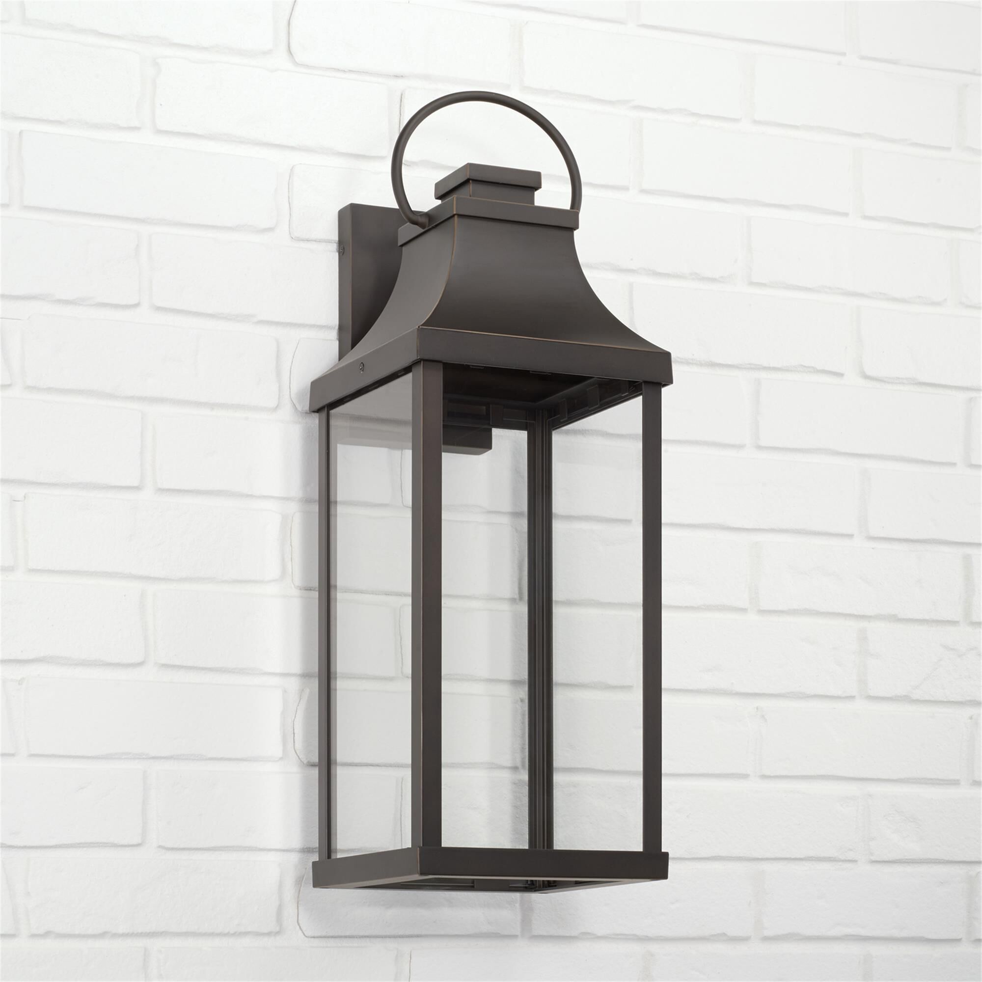 Shown in Oiled Bronze finish and Clear glass