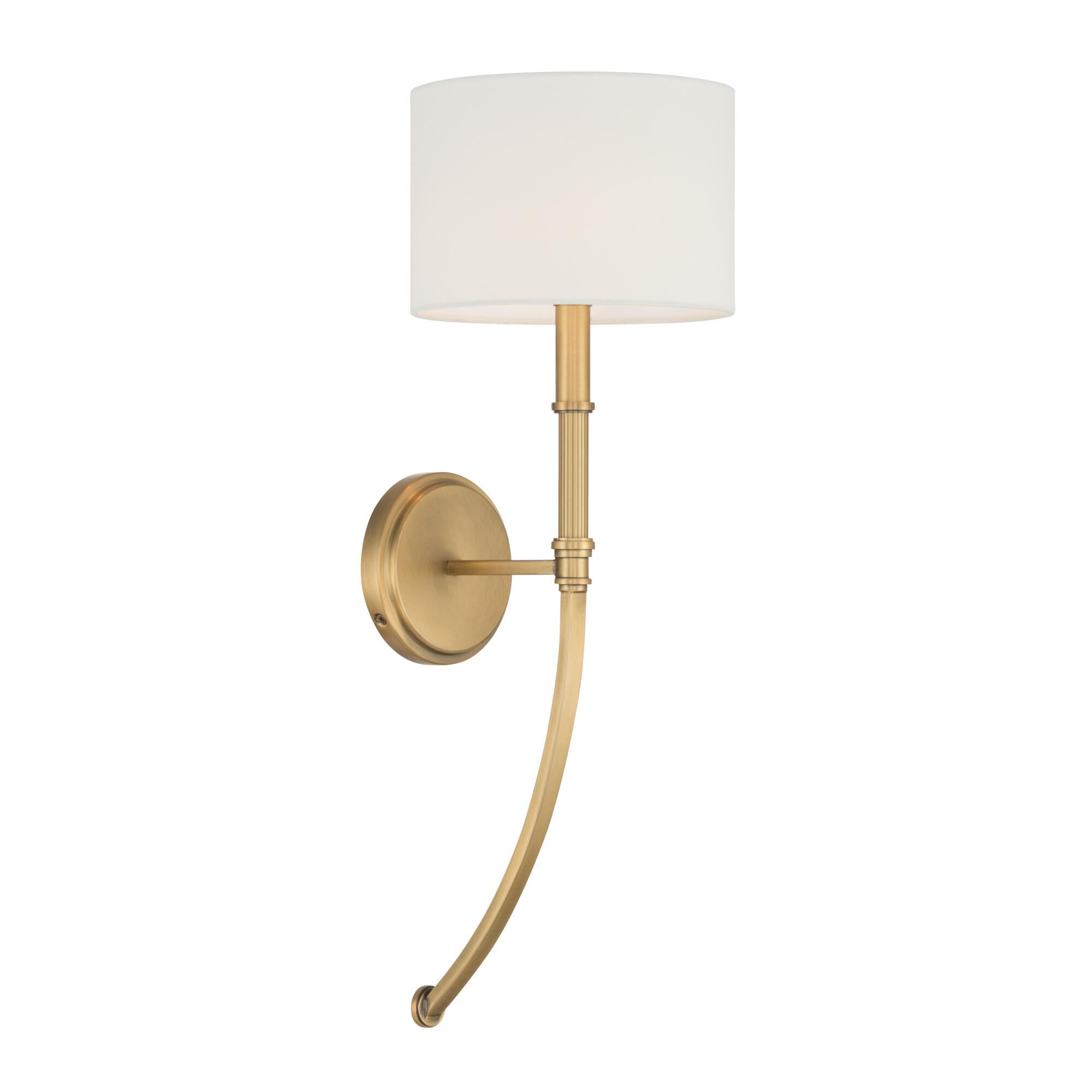 Shown in Legacy Brass finish and White shade