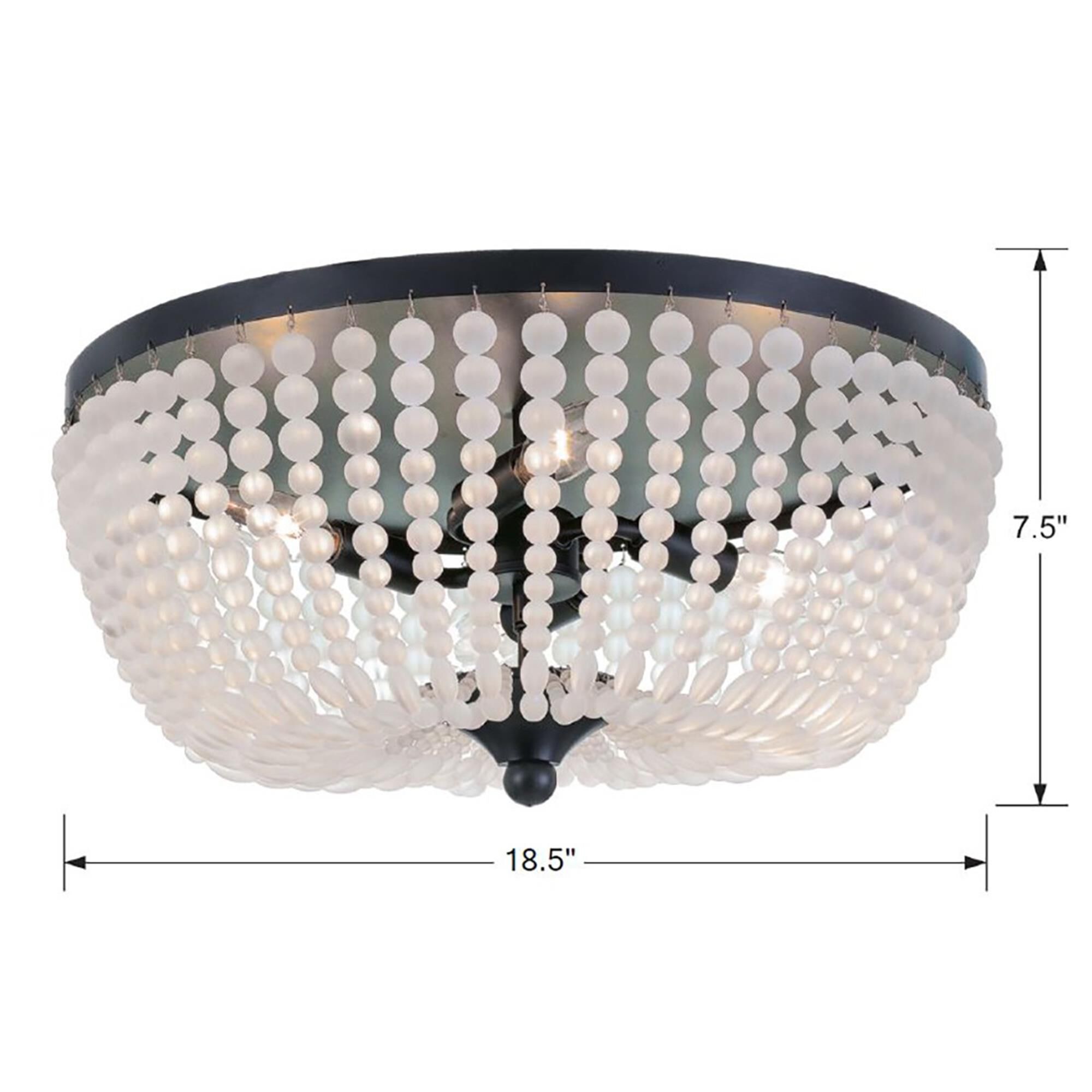 Shown in Matte Black finish and Frosted Glass Beads crystal