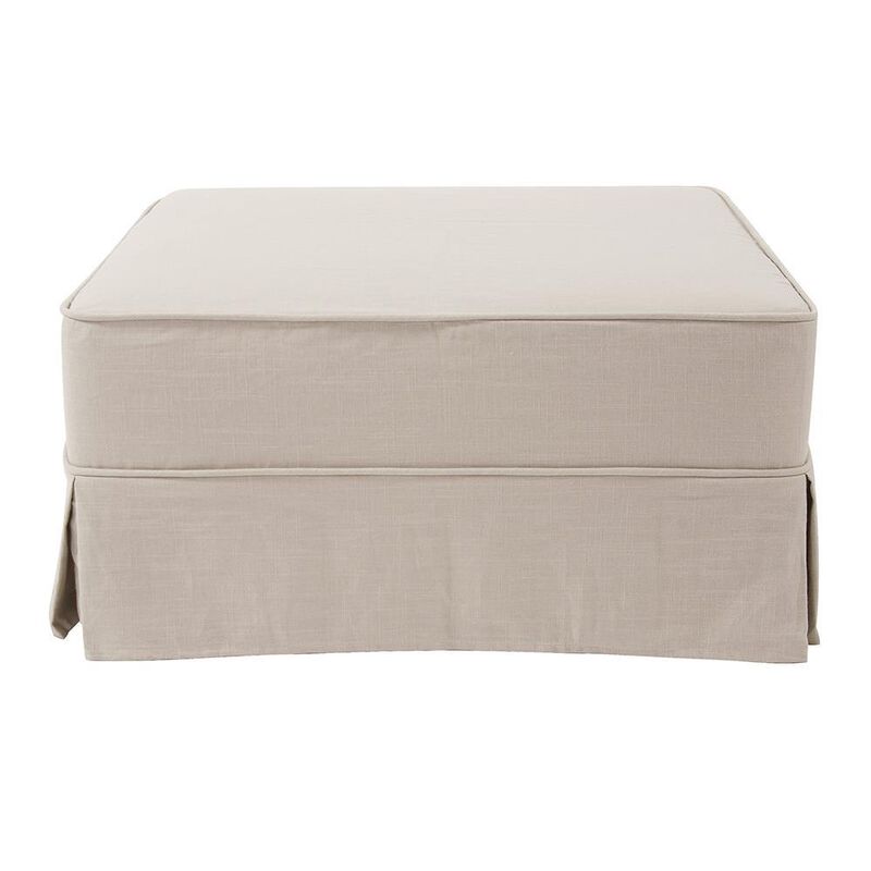 The Linen Universal Ottoman Cover by Howard Elliott Collection