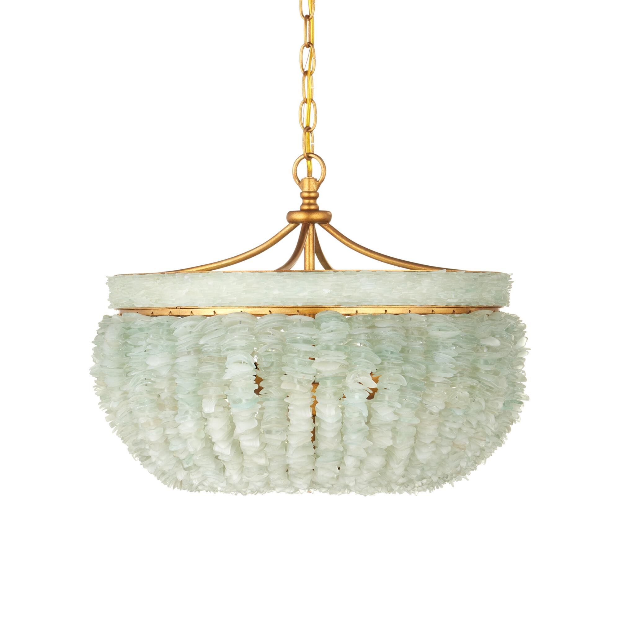 Shown in Contemporary Gold Leaf/Seaglass finish and Sea glass