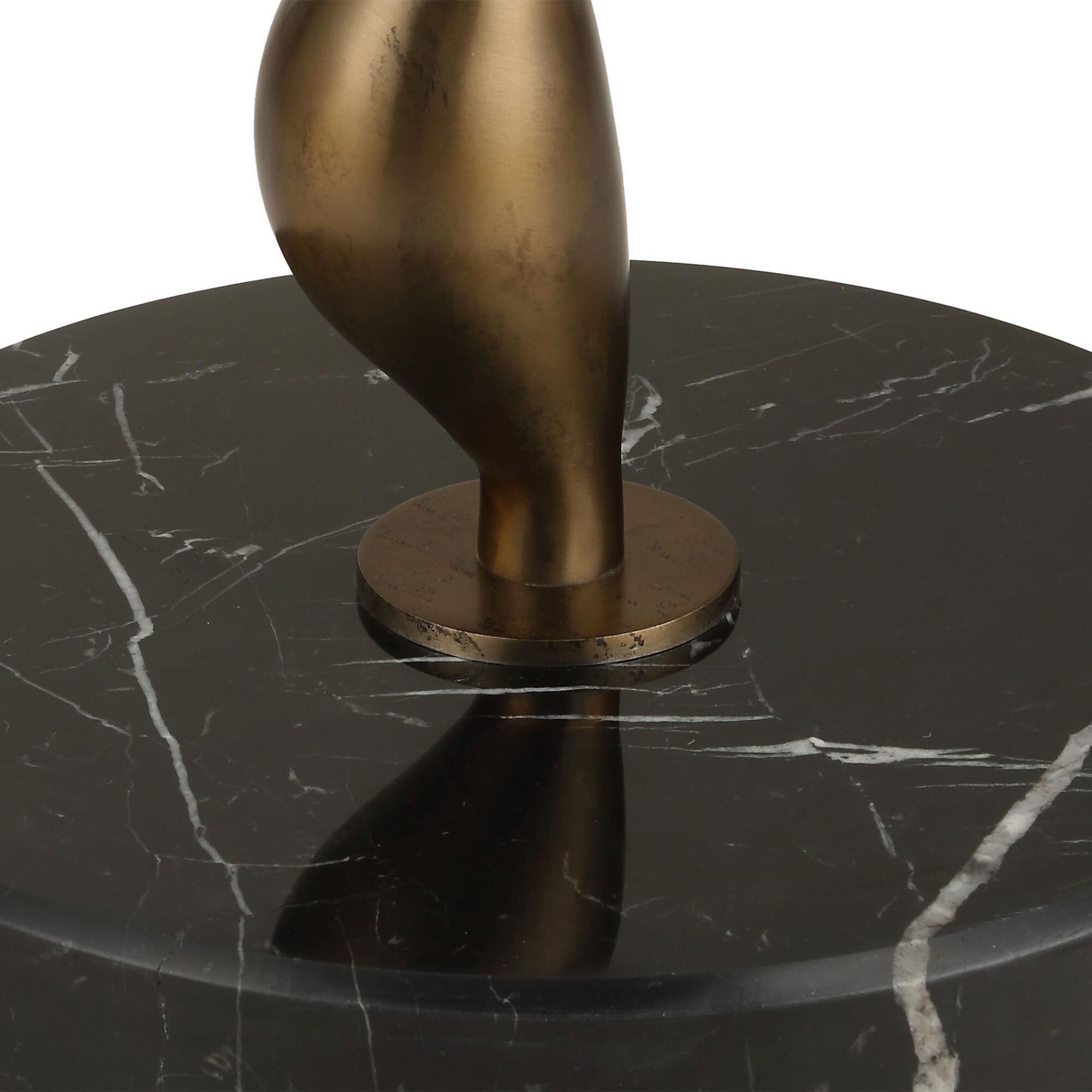 Shown in Black and Bronze finish and Round Drum Hardback shade