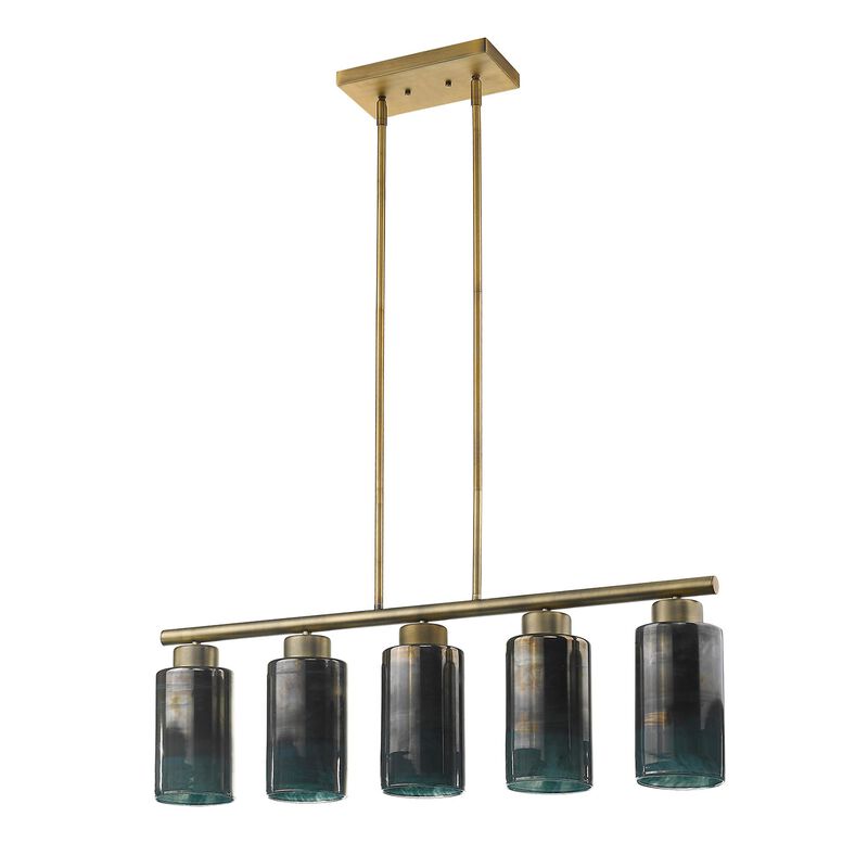 Monet 34 Inch 5 Light Linear Suspension Light by Trend Lighting