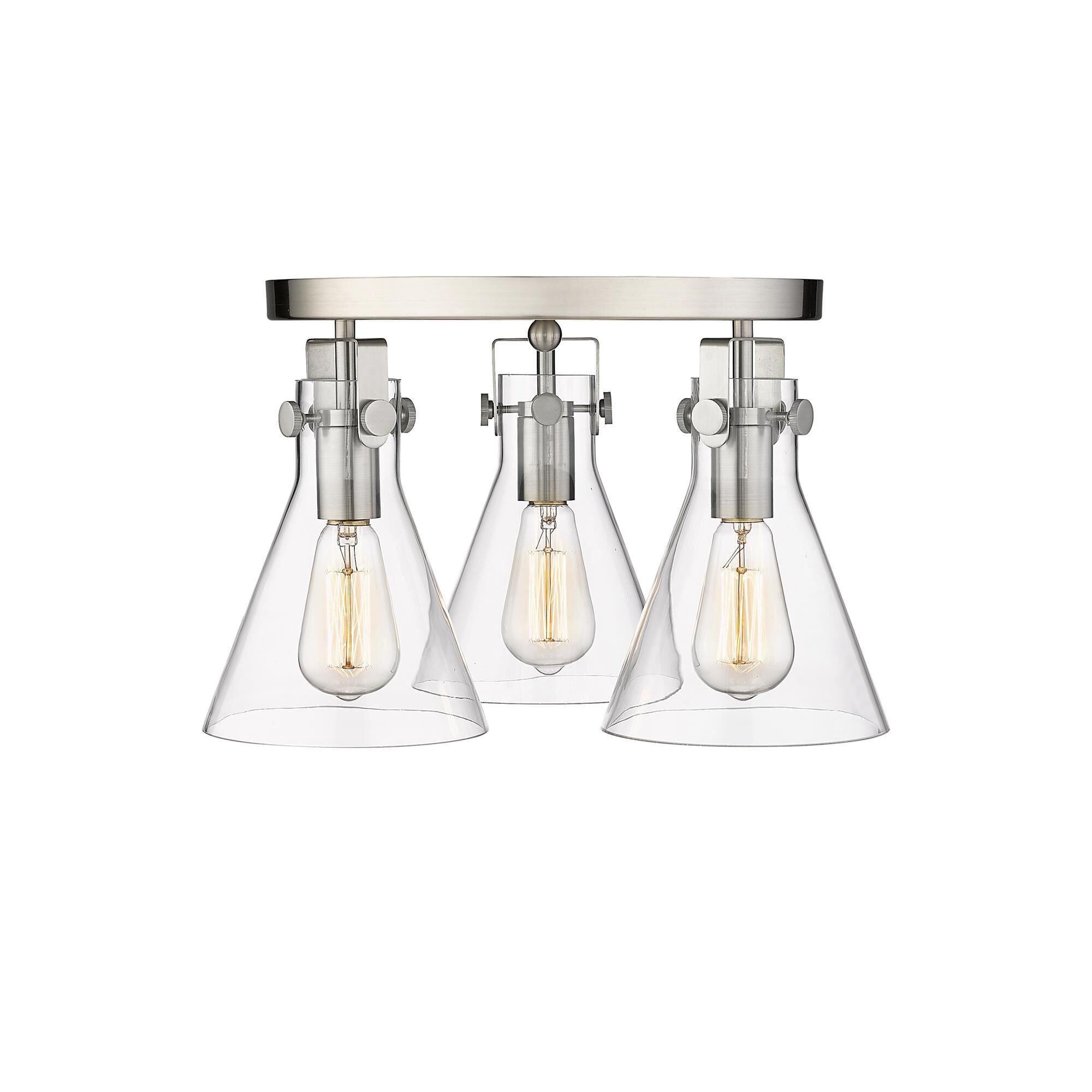 Shown in Satin Nickel finish and Clear glass