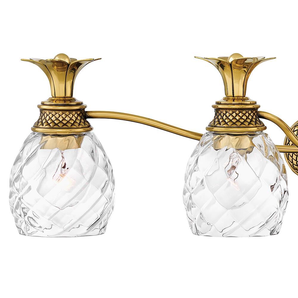 Shown in Burnished Brass finish and Clear Optic glass