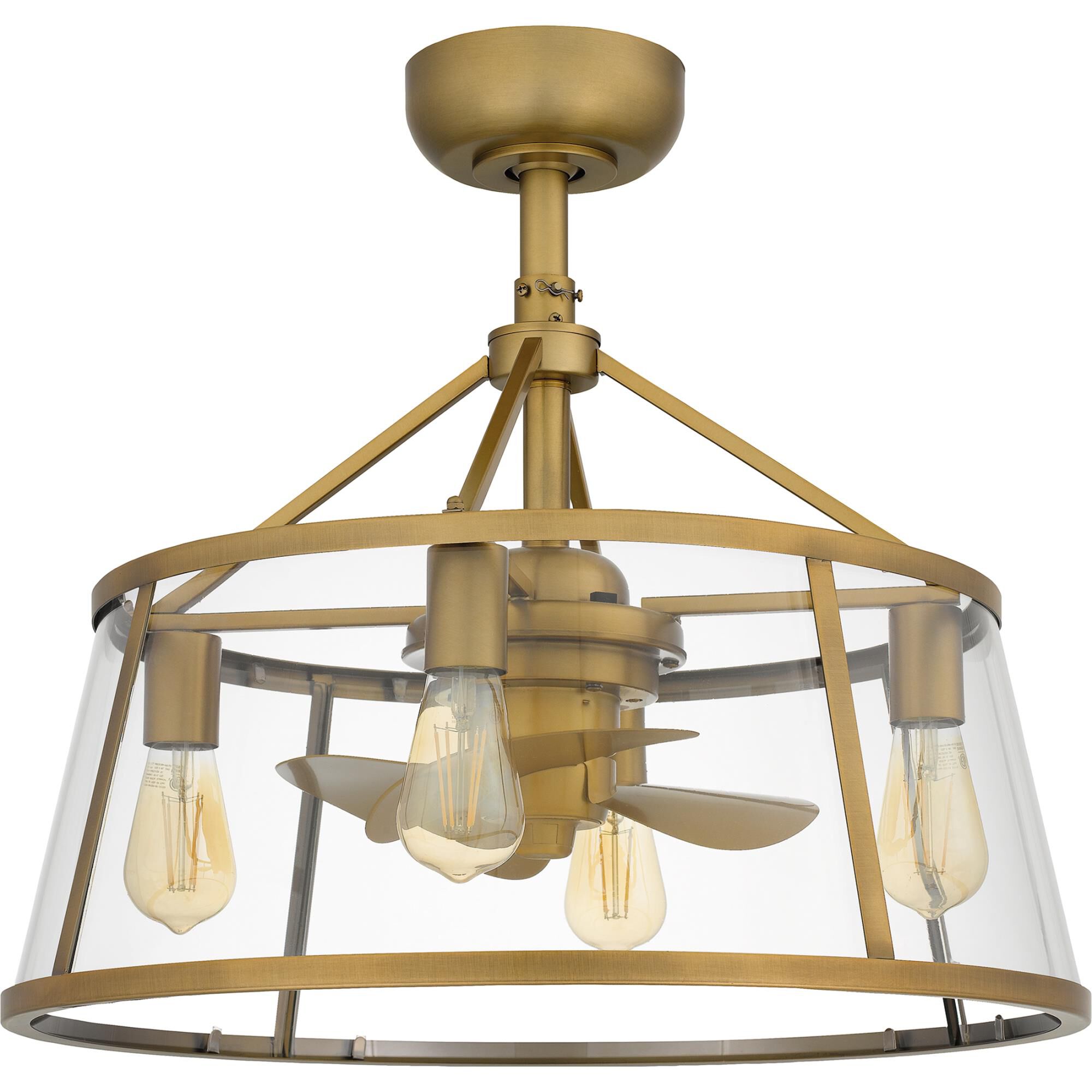 Shown in Weathered Brass finish and Clear Bend Glass shade