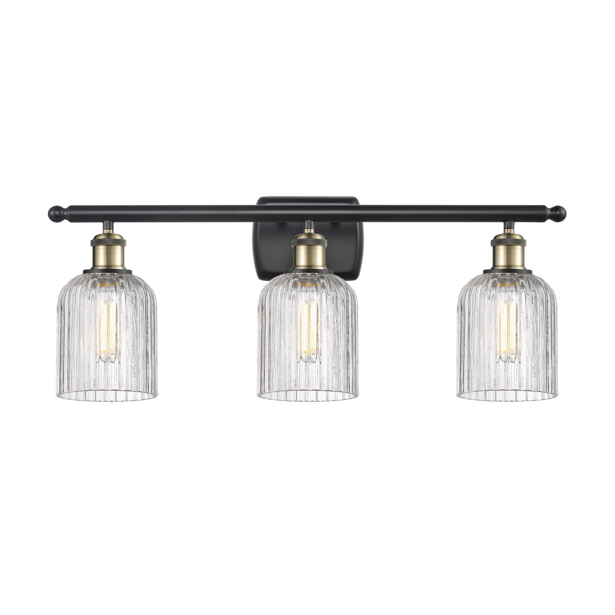 Shown in Black Antique Brass finish and Clear glass