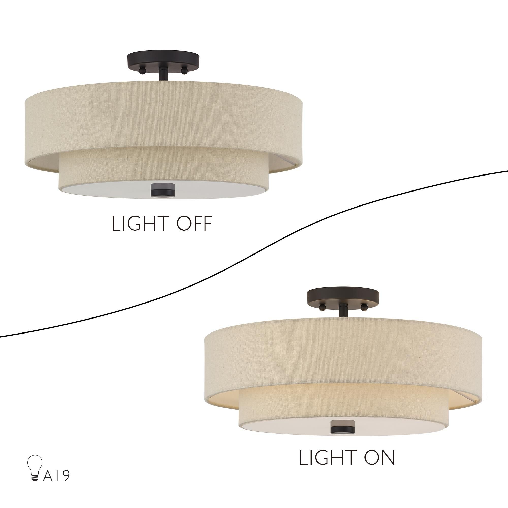 Bellingham 18 Inch Semi Flush Mount by Livex Lighting