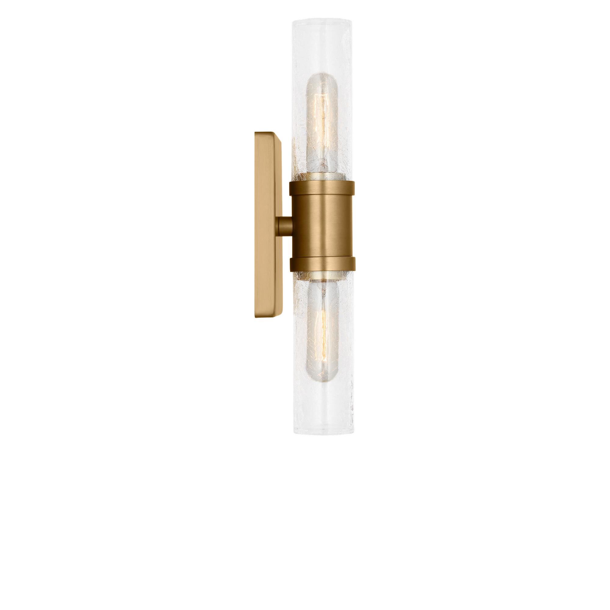 Shown in Satin Brass finish and Crackle  glass