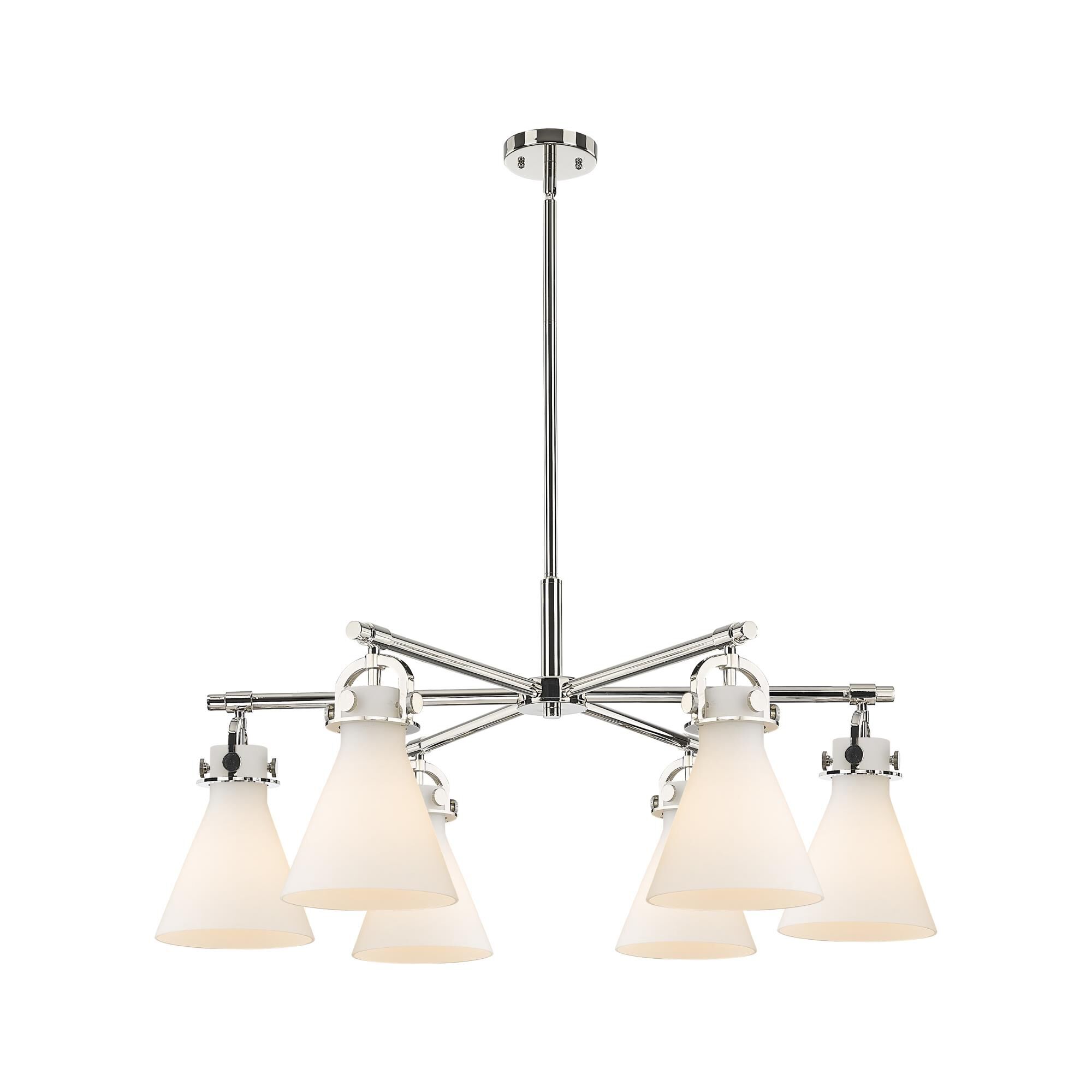 Shown in Polished Nickel finish and White shade