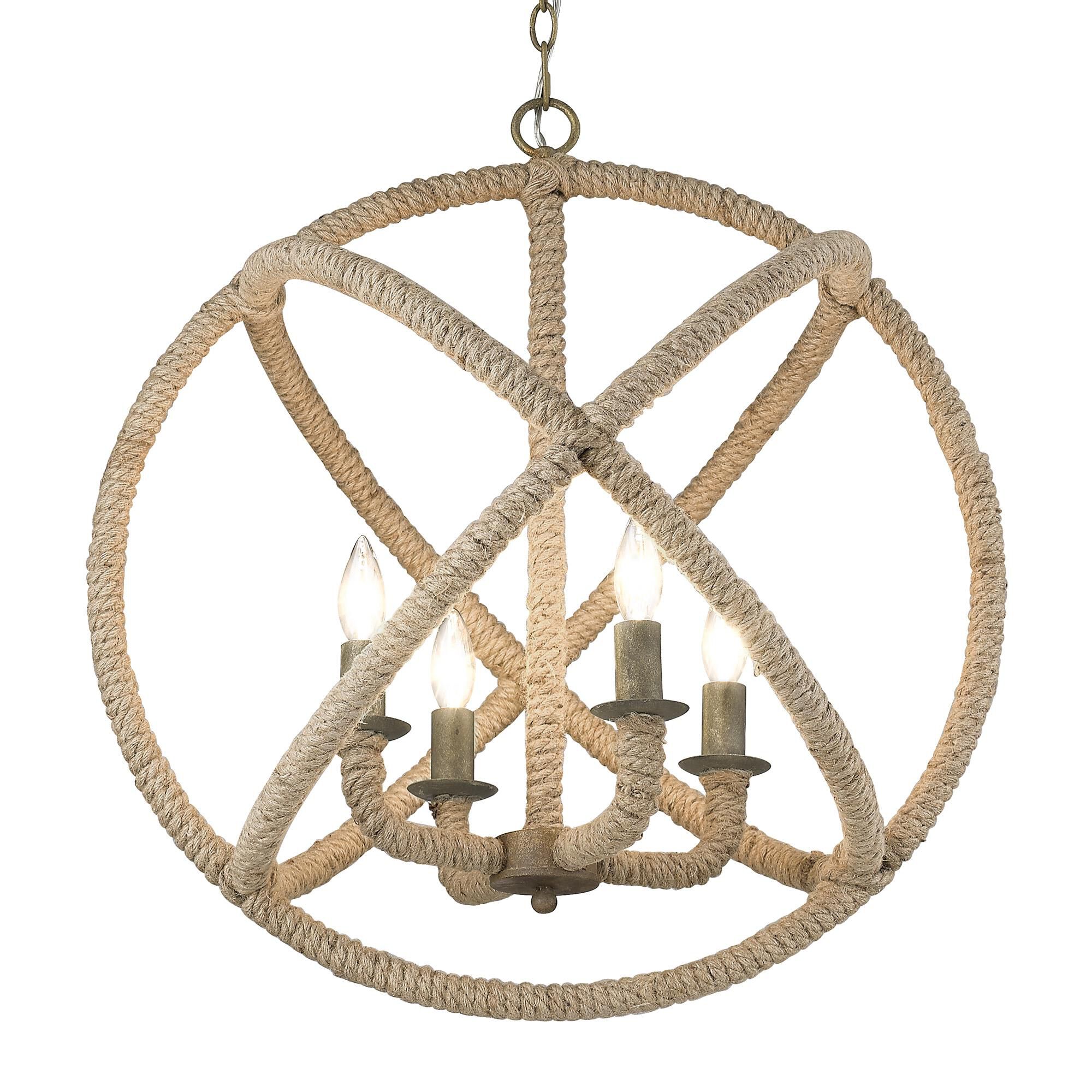 Marina 23 Inch Cage Pendant by Golden Lighting