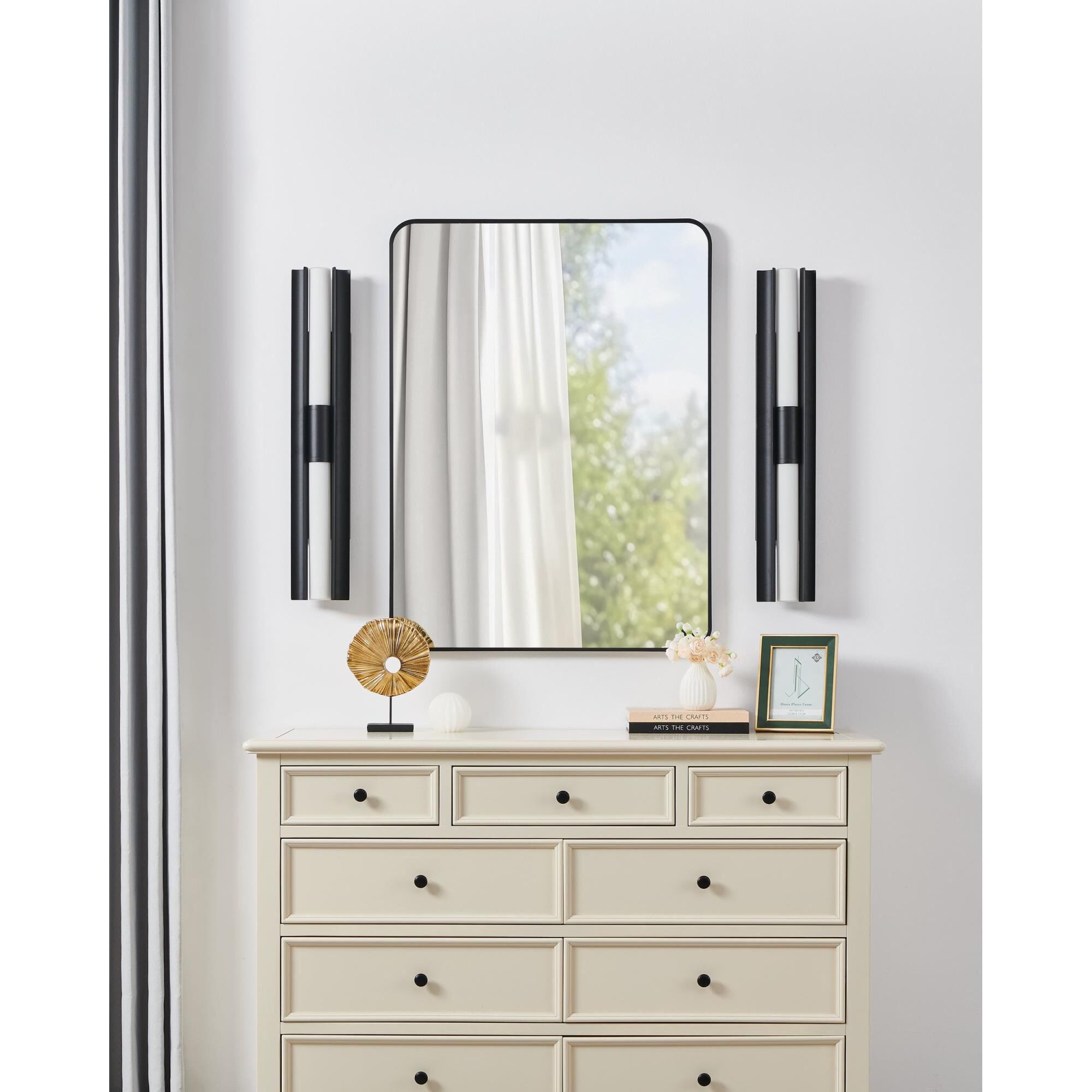 Shown in Textured Black finish and Etched Opal glass