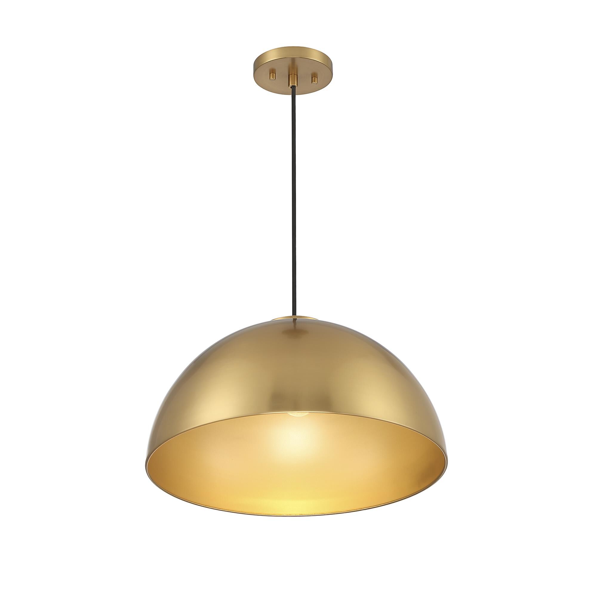 Shown in Natural Brass finish and Metal shade