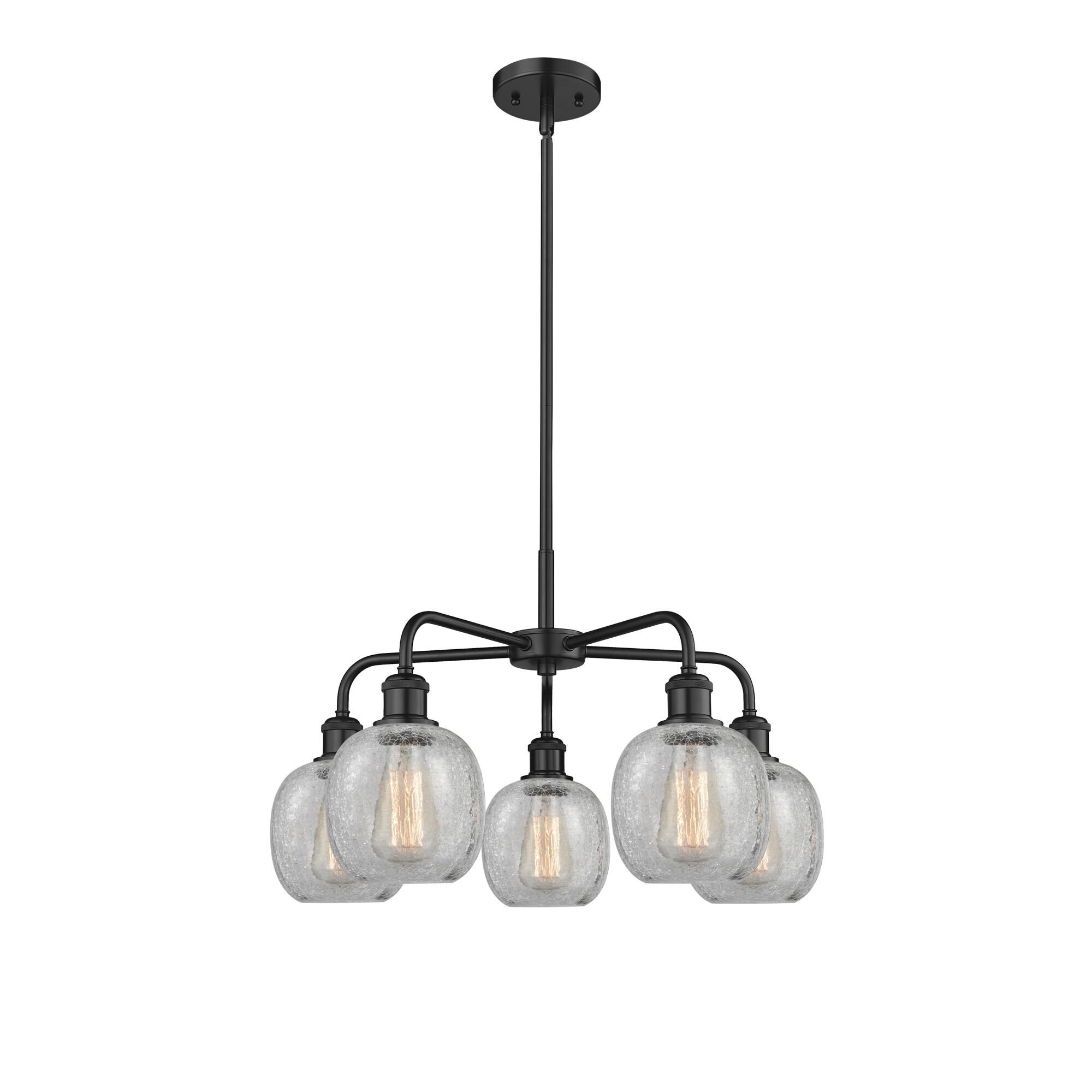 Shown in Matte Black finish and Clear Crackle glass