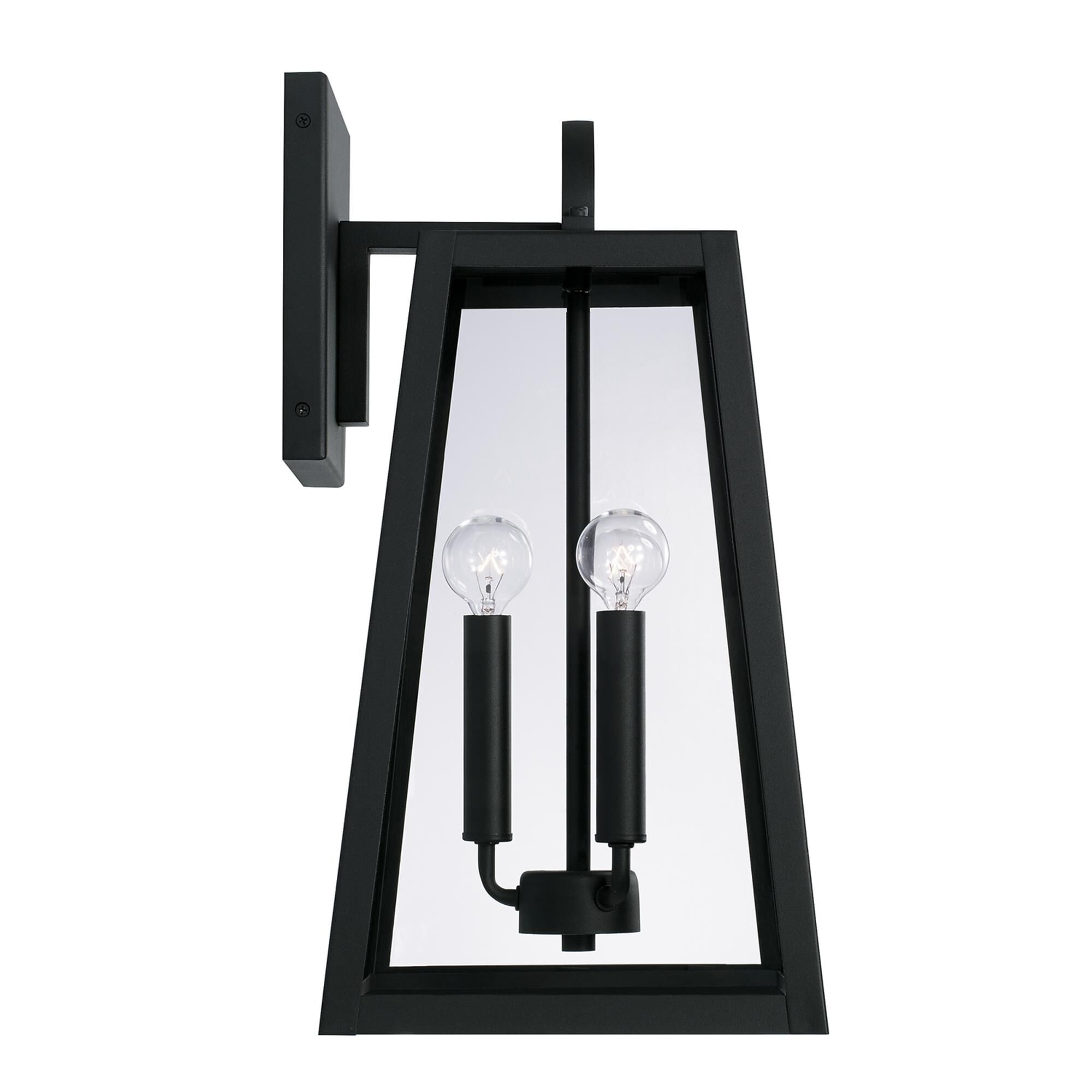 Shown in Black finish and Clear glass