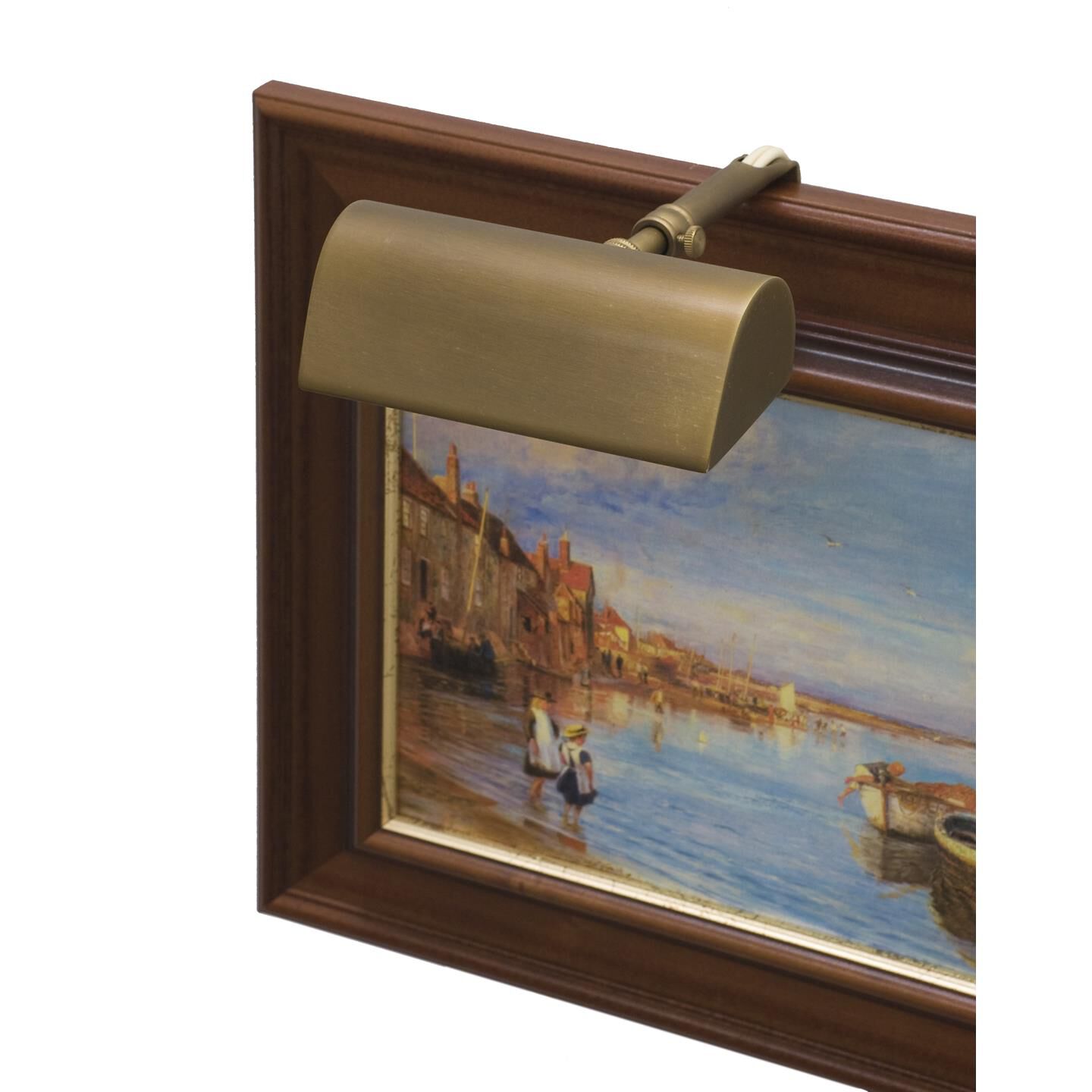 Shown in Weathered Brass finish and Metal shade