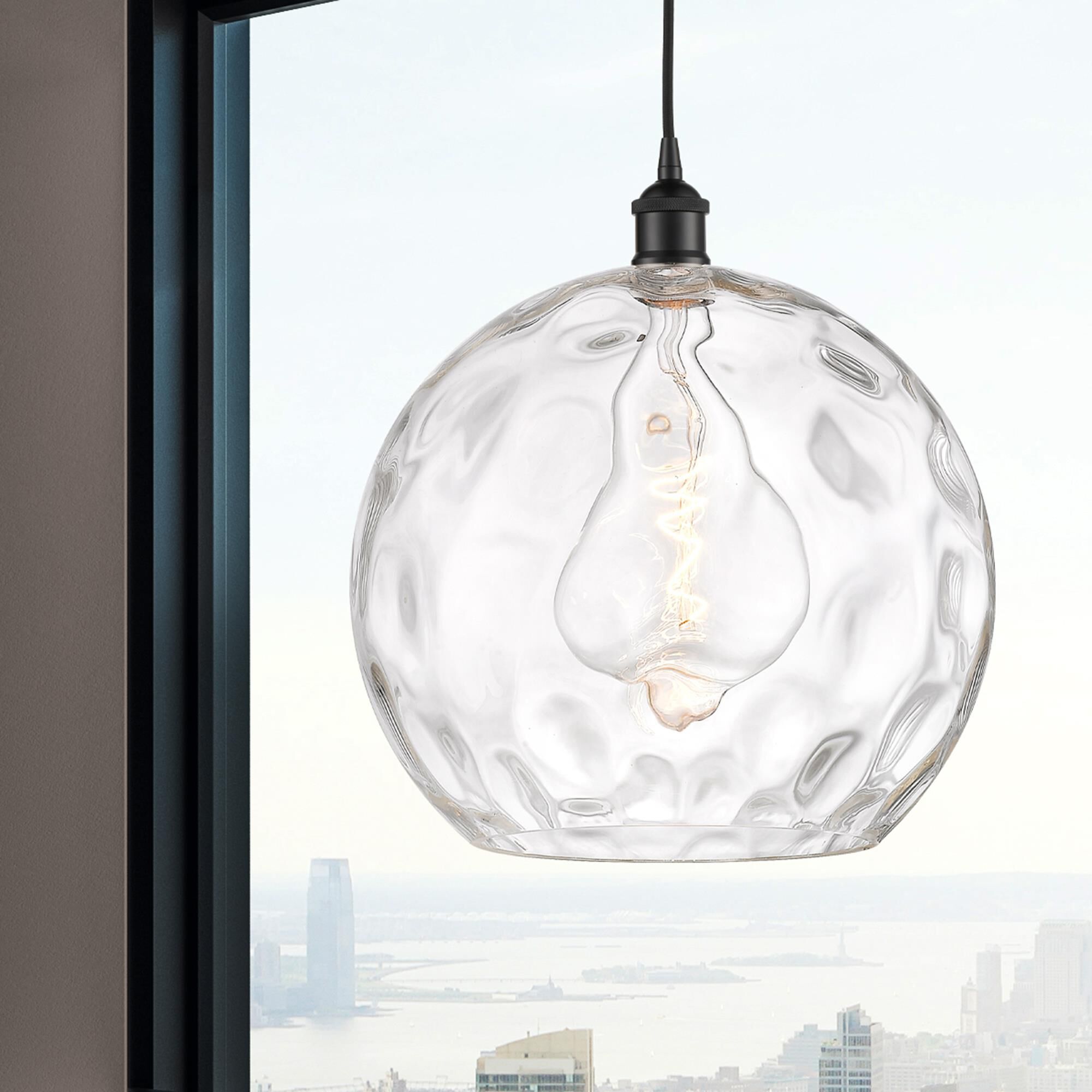 Shown in Matte Black finish and Clear glass