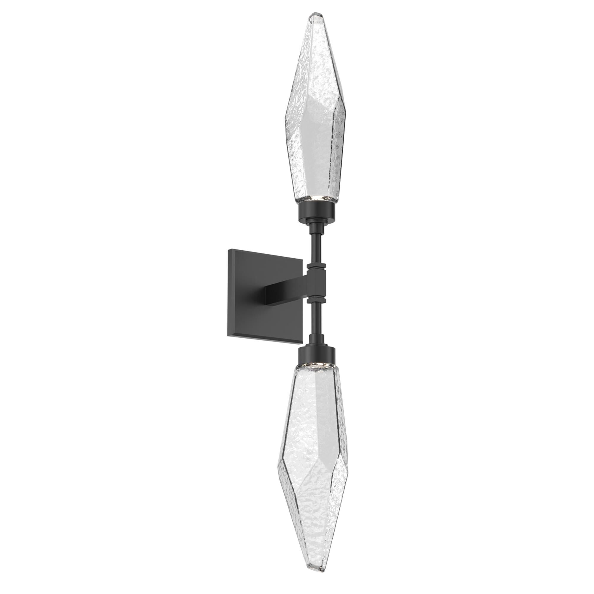 Shown in Matte Black finish and Chilled Blown and Clear glass