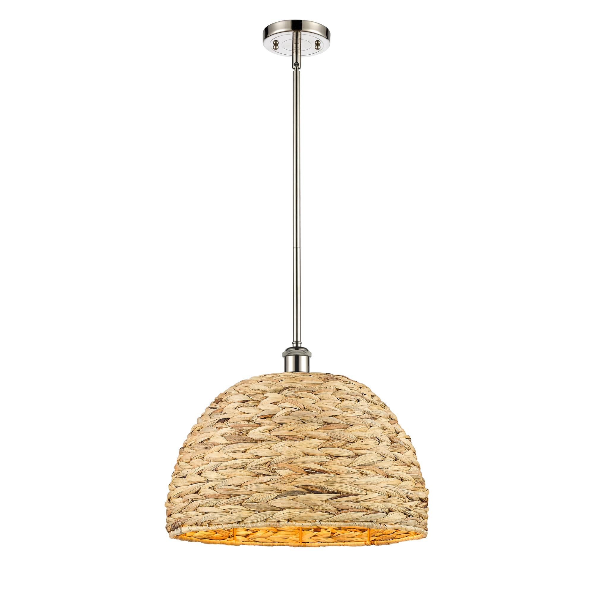 Shown in Polished Nickel finish and Natural shade