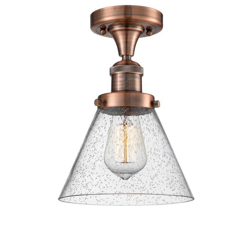 Bruno Marashlian Large Cone 7 Inch 1 Light Semi Flush Mount by Innovations Lighting