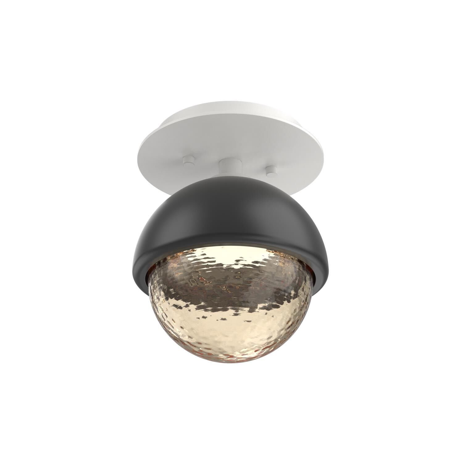 Shown in Salt White finish and Amber glass and Matte Black accent