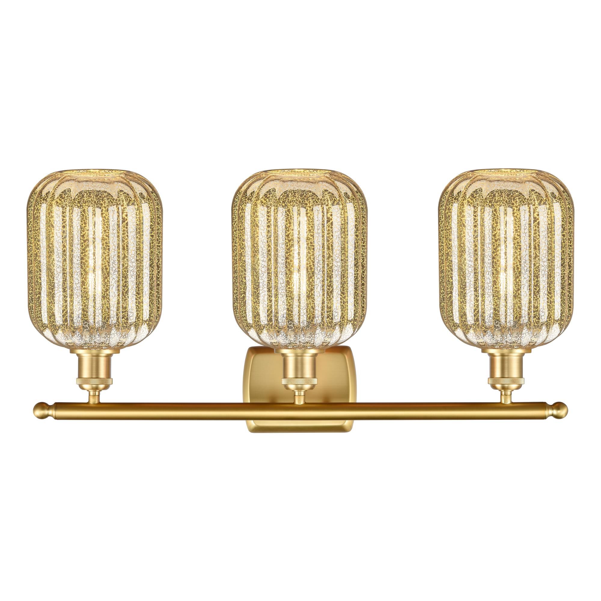 Shown in Satin Gold finish and Mercury glass