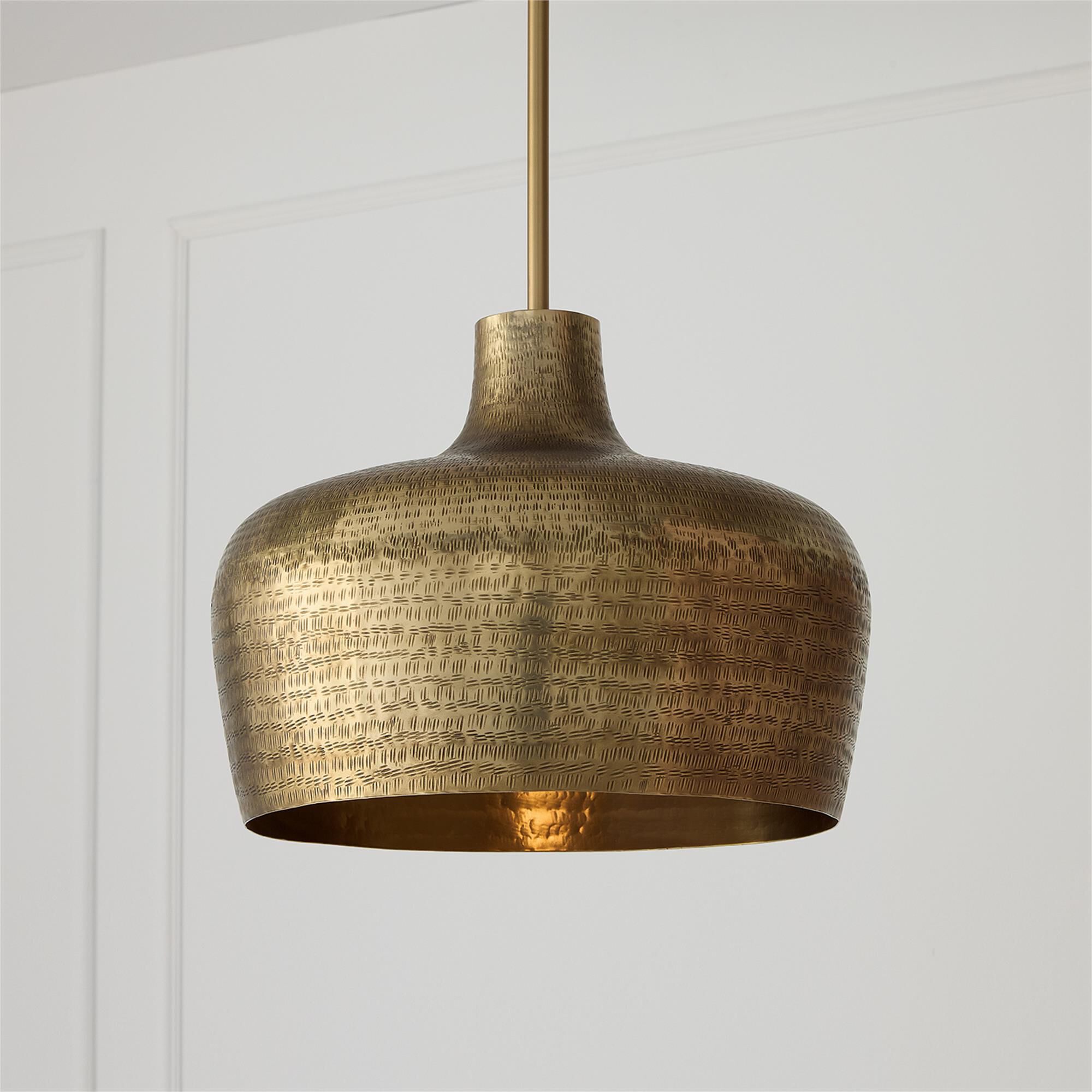 Shown in Tibetan Hammered Brass finish