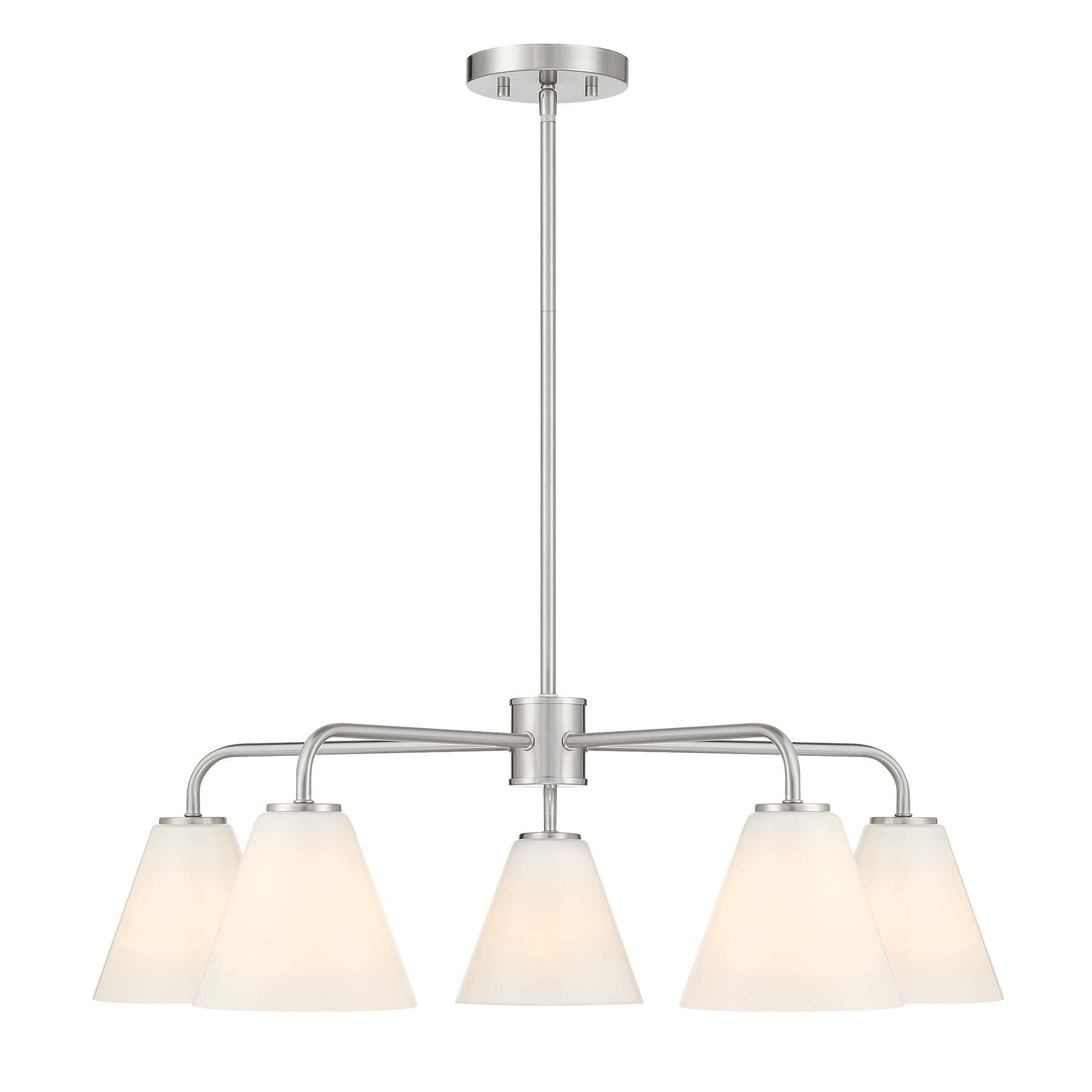 Shown in Satin Nickel finish and Strie shade