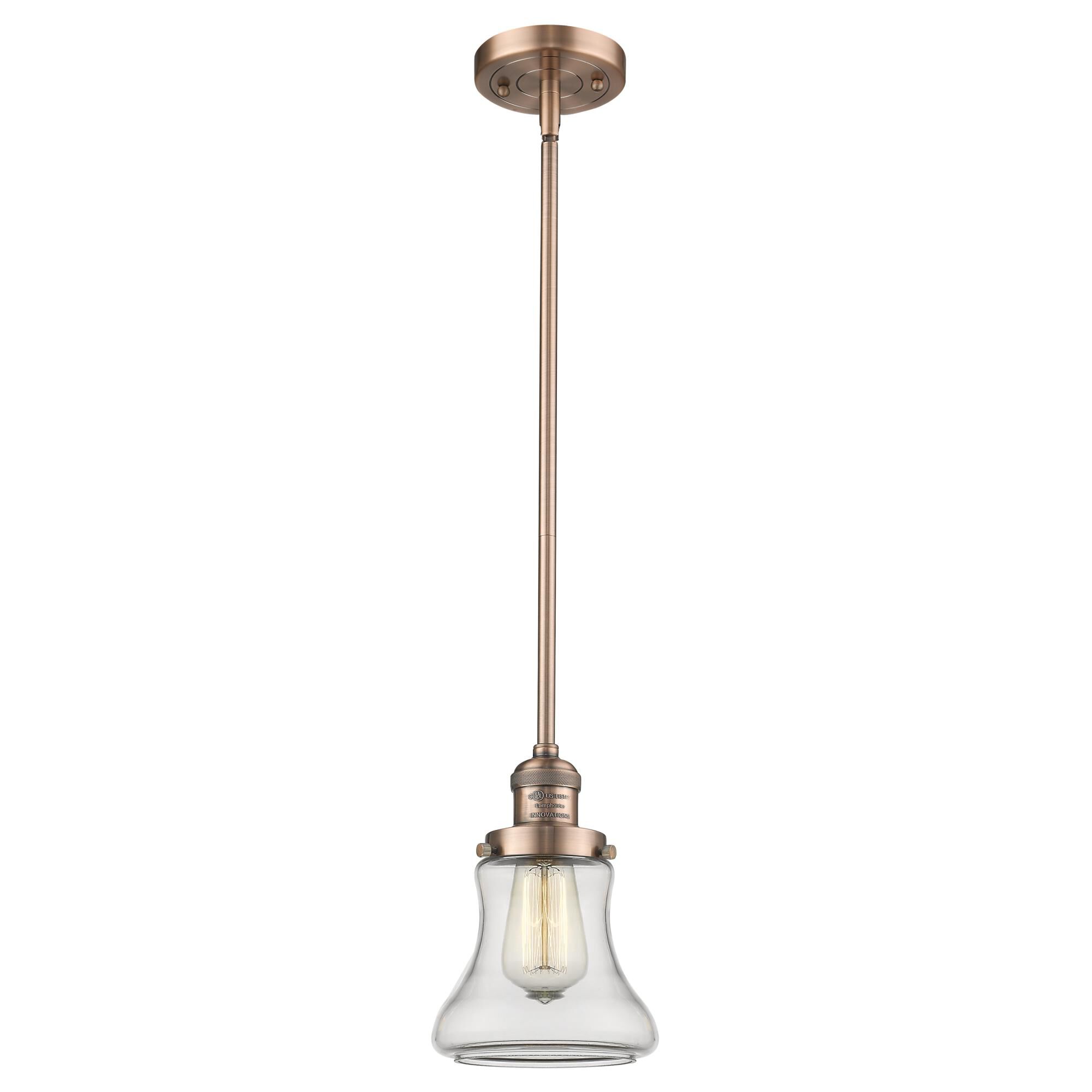 Shown in Antique Copper finish and Clear glass