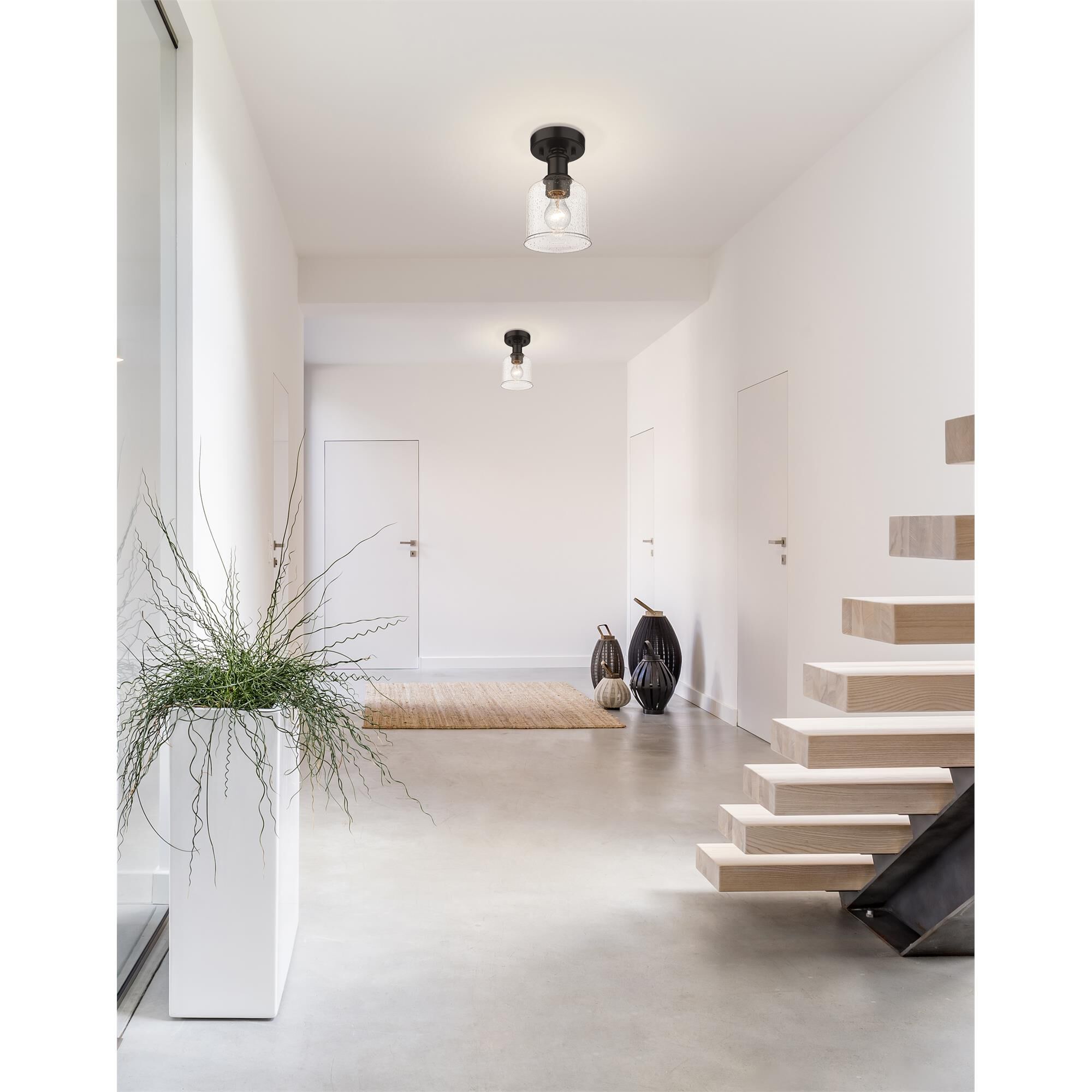 Shown in Bronze finish and Clear Seedy glass and Clear Seedy shade