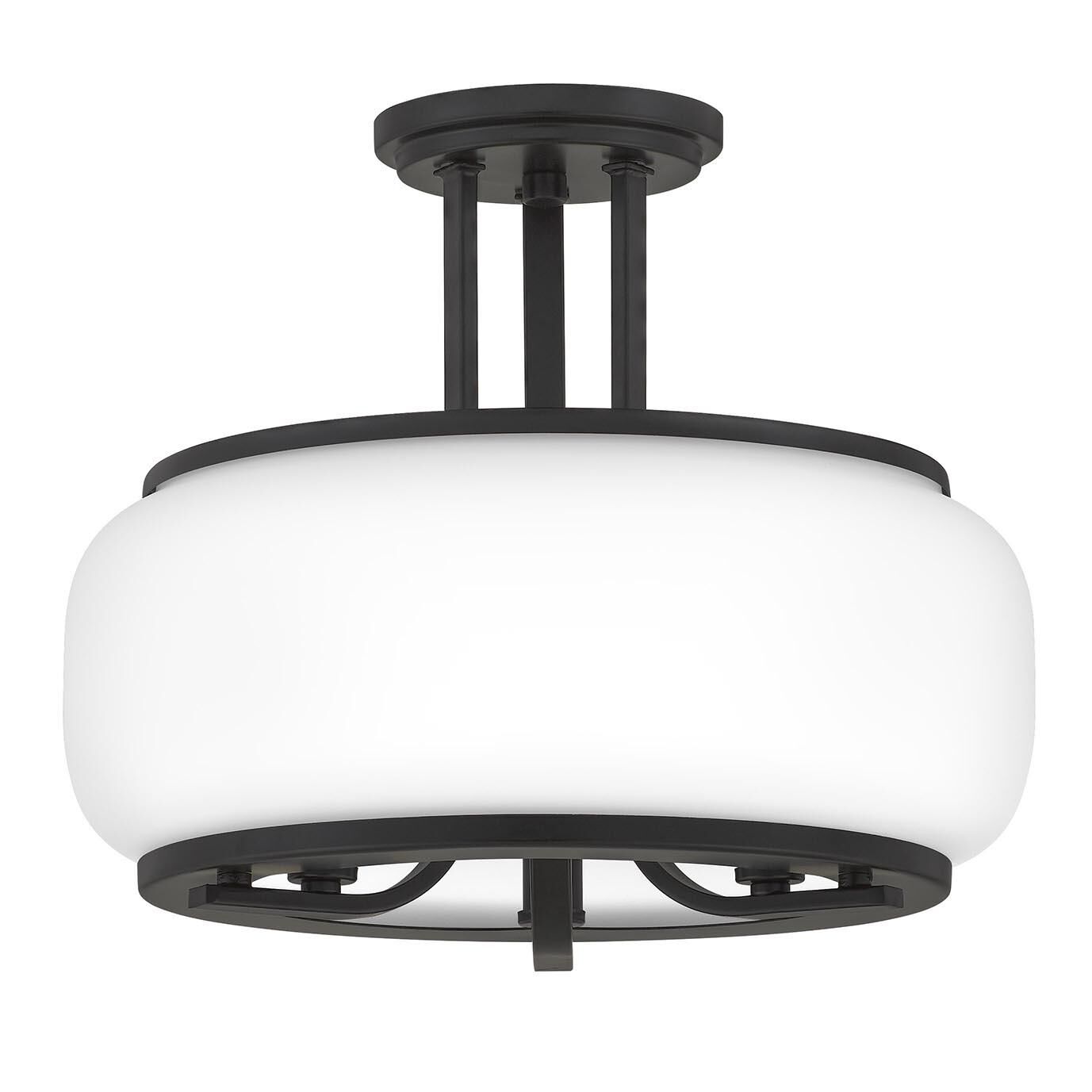 Pruitt 13 Inch 3 Light Semi Flush Mount by Quoizel