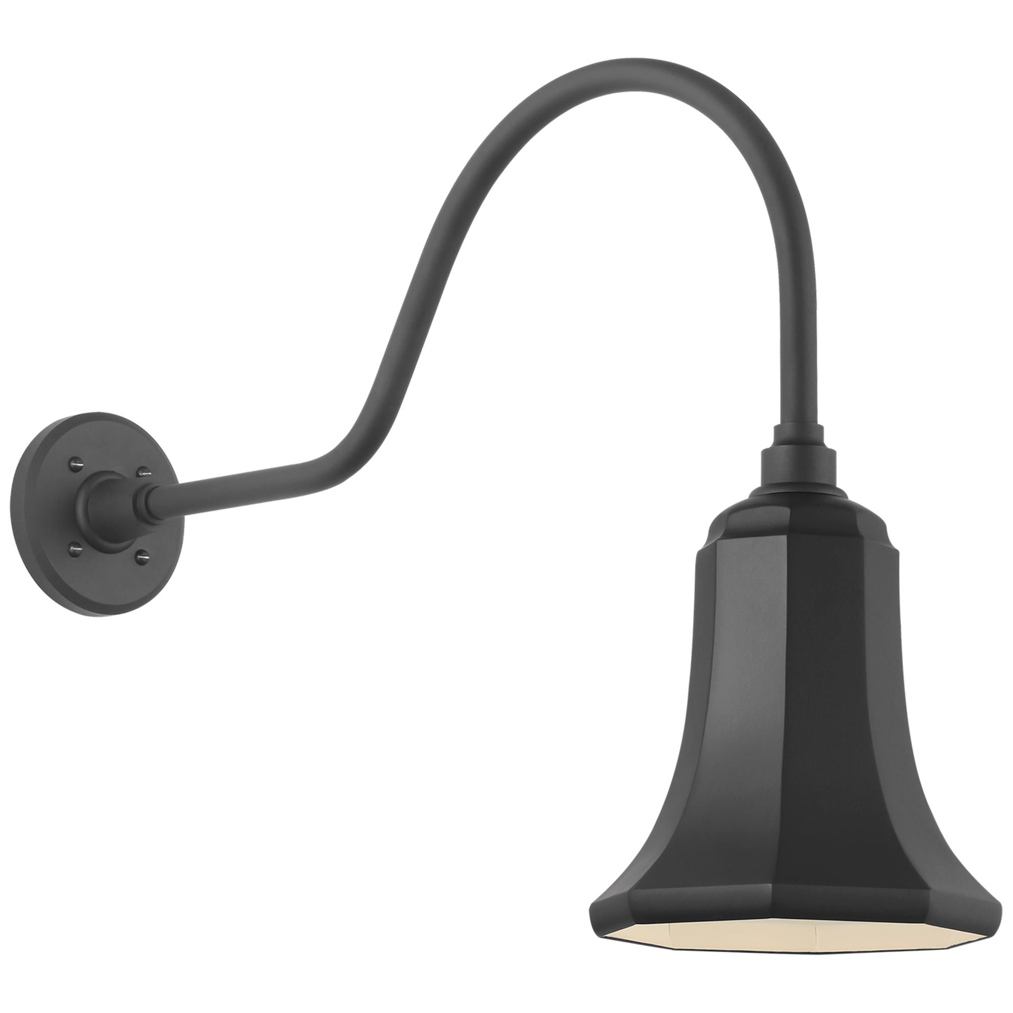 Shown in Matte Black finish and Black shade