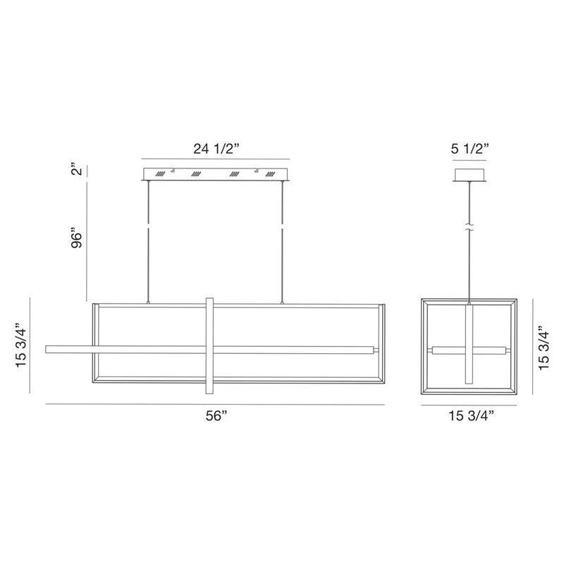 Bordo Medium Linear Chandelier by Eurofase Lighting