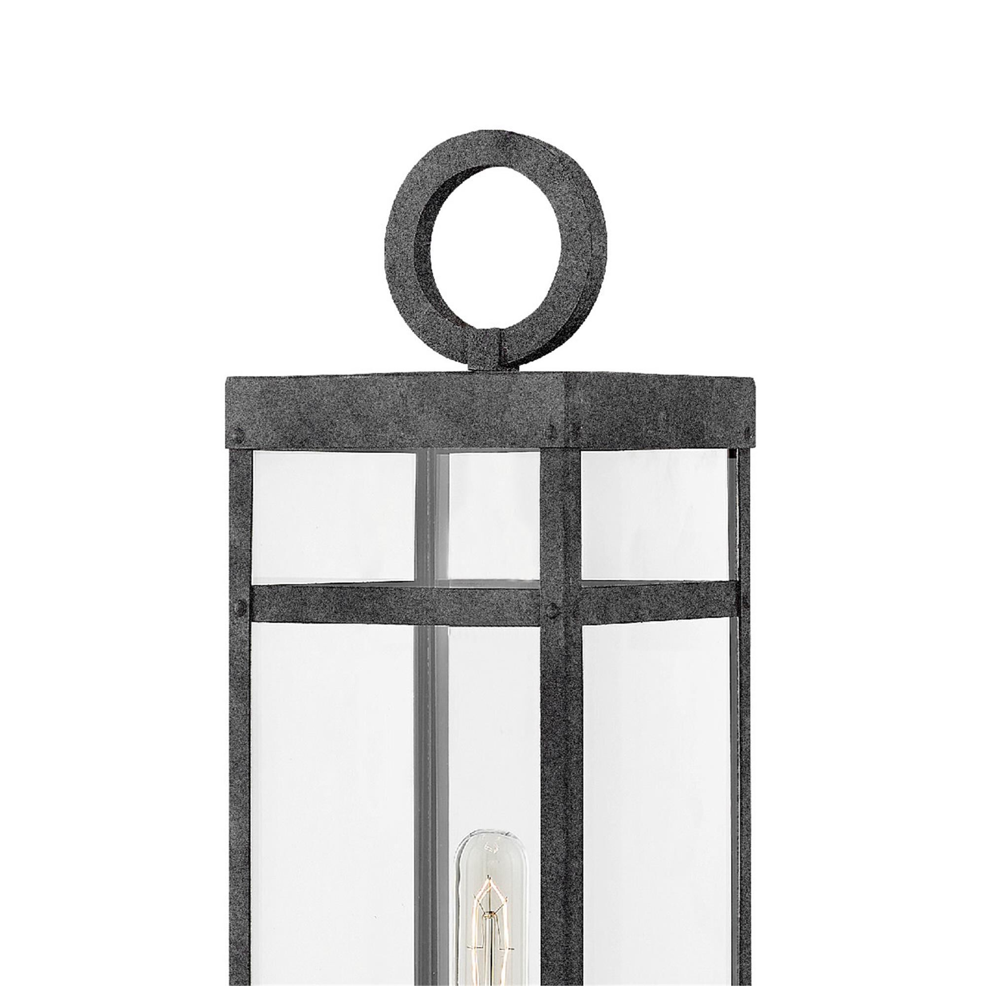 Shown in Aged Zinc finish and Clear glass and 12 Volt accent
