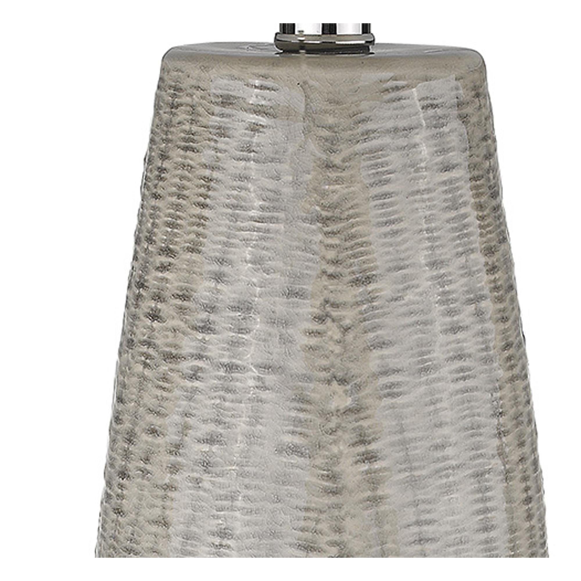 Shown in Polished Nickel finish and Seasalt glass and Seasalt Linen Tapered Drum shade