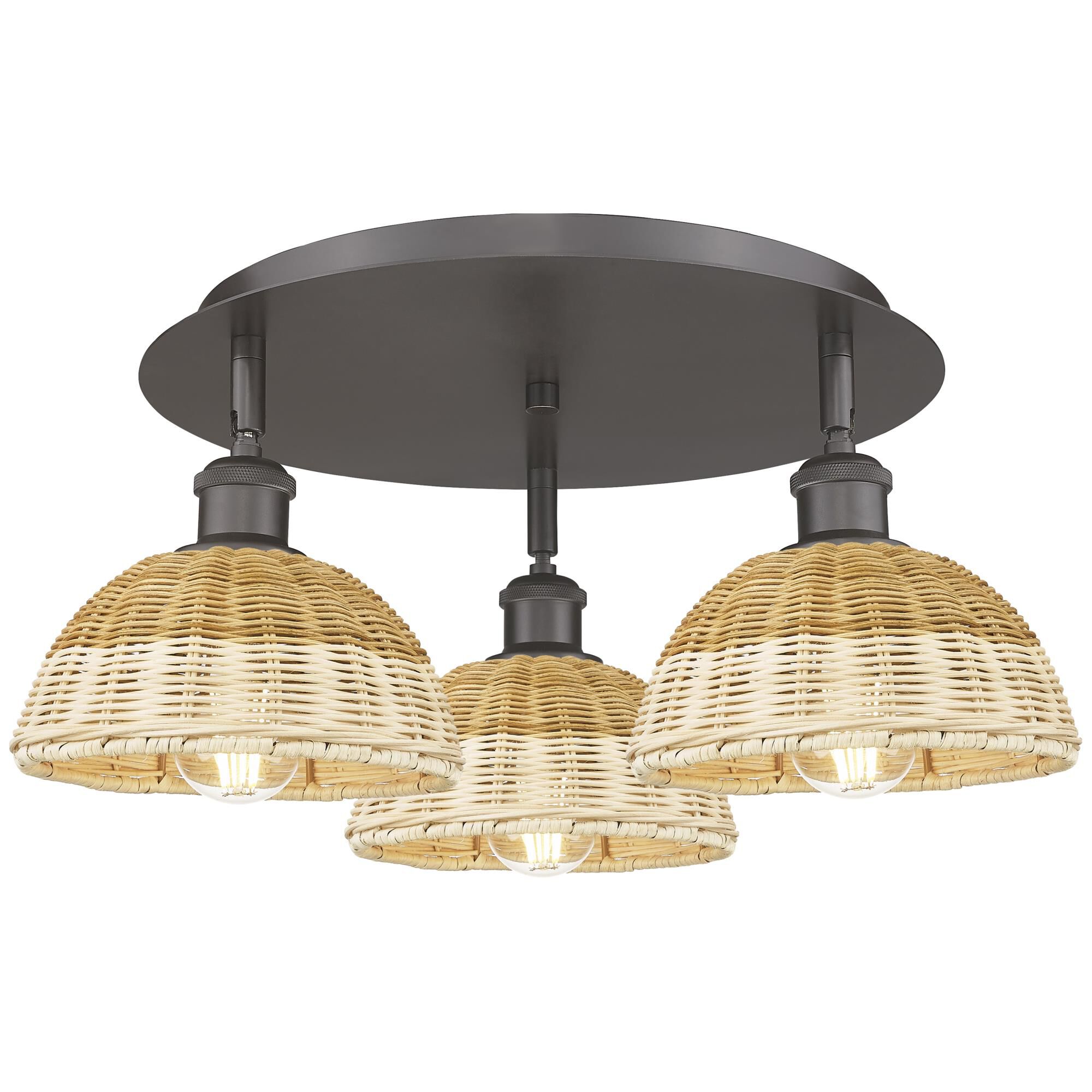 Shown in Oil Rubbed Bronze finish and Natural shade