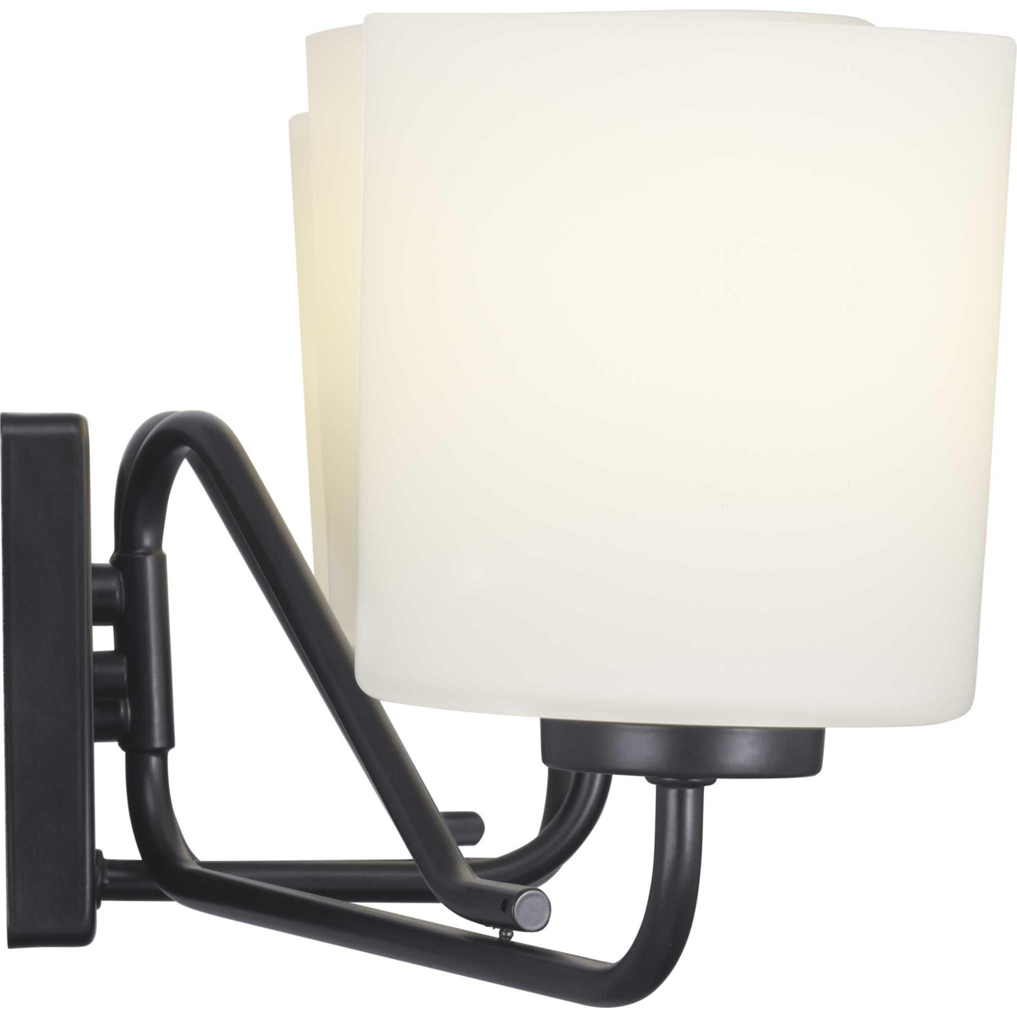 Shown in Black finish and Etched White glass